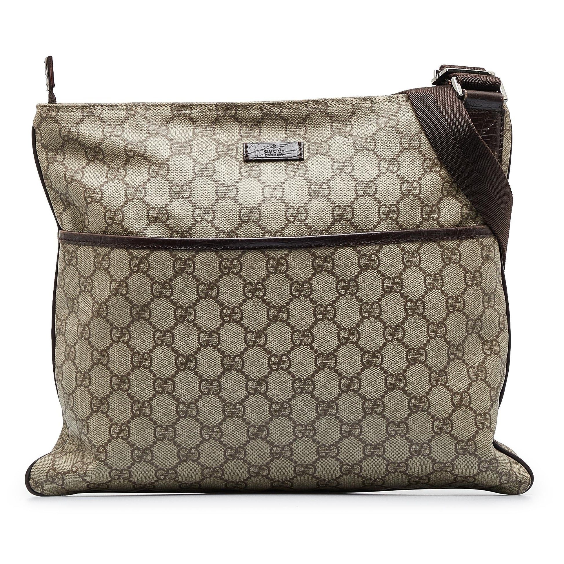 Gucci GG Supreme SHG-GZ28qJ Canvas Brown Crossbody Bag