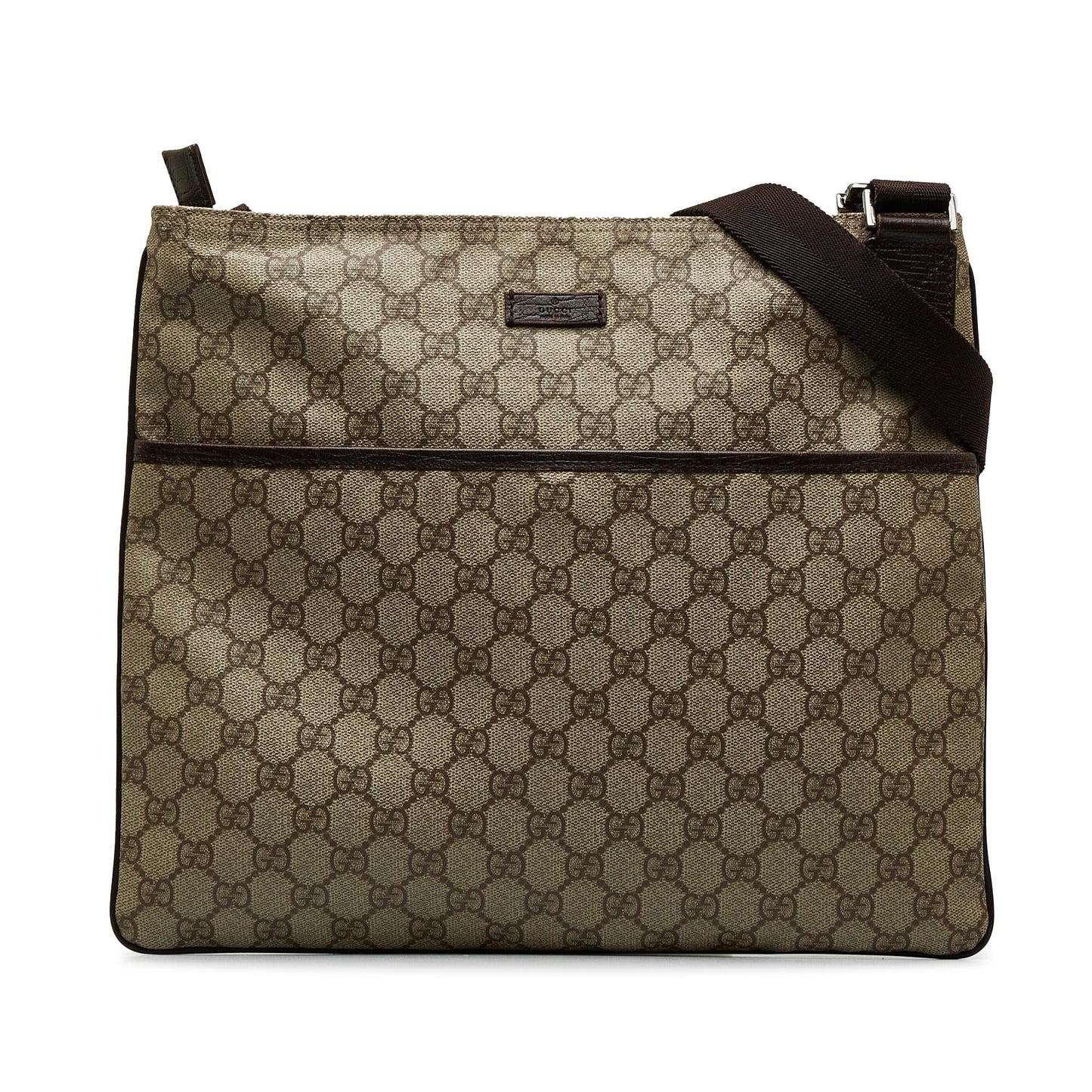 Gucci GG Supreme SHG-P35zbi Canvas Calf Brown Crossbody Bag