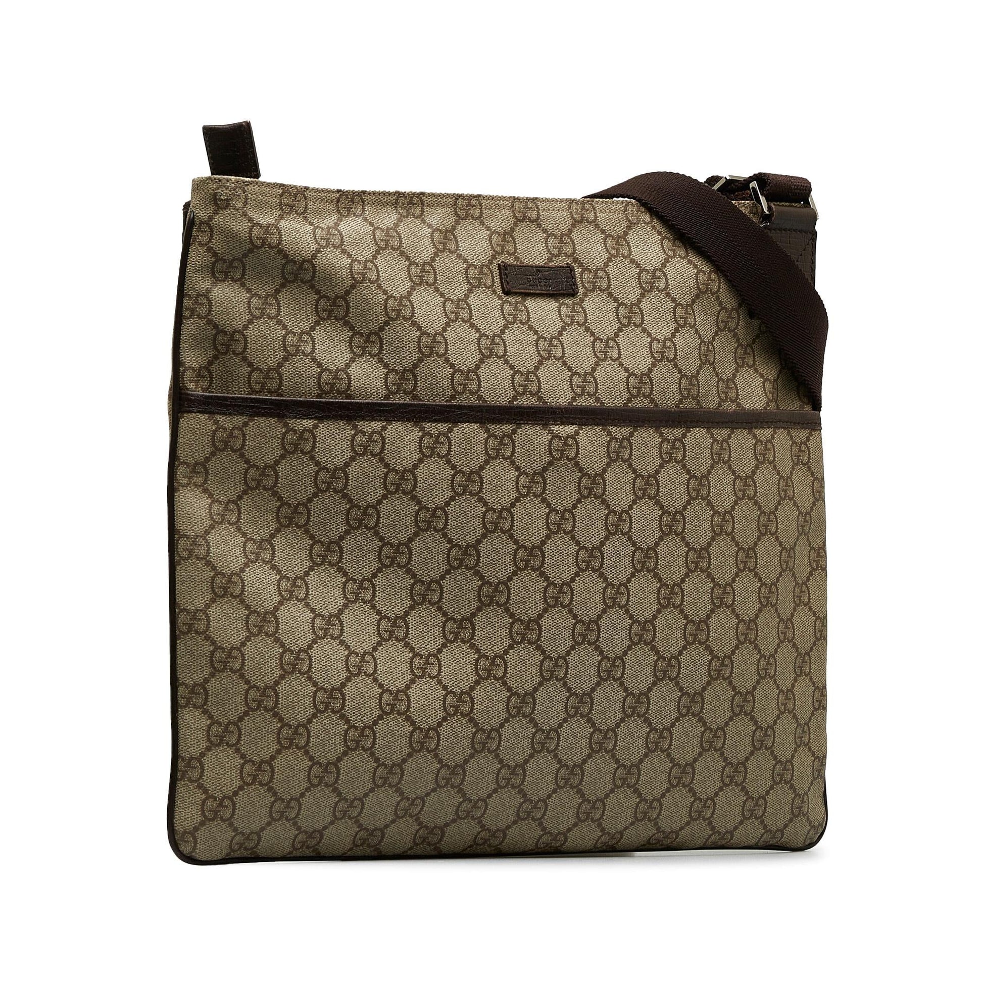Gucci GG Supreme SHG-P35zbi Canvas Calf Brown Crossbody Bag