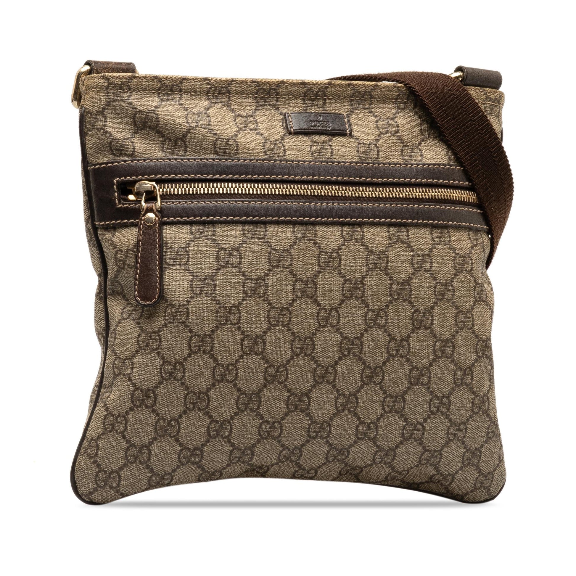 Gucci GG Supreme SHG-kb0kJX Canvas Calf Brown Crossbody Bag