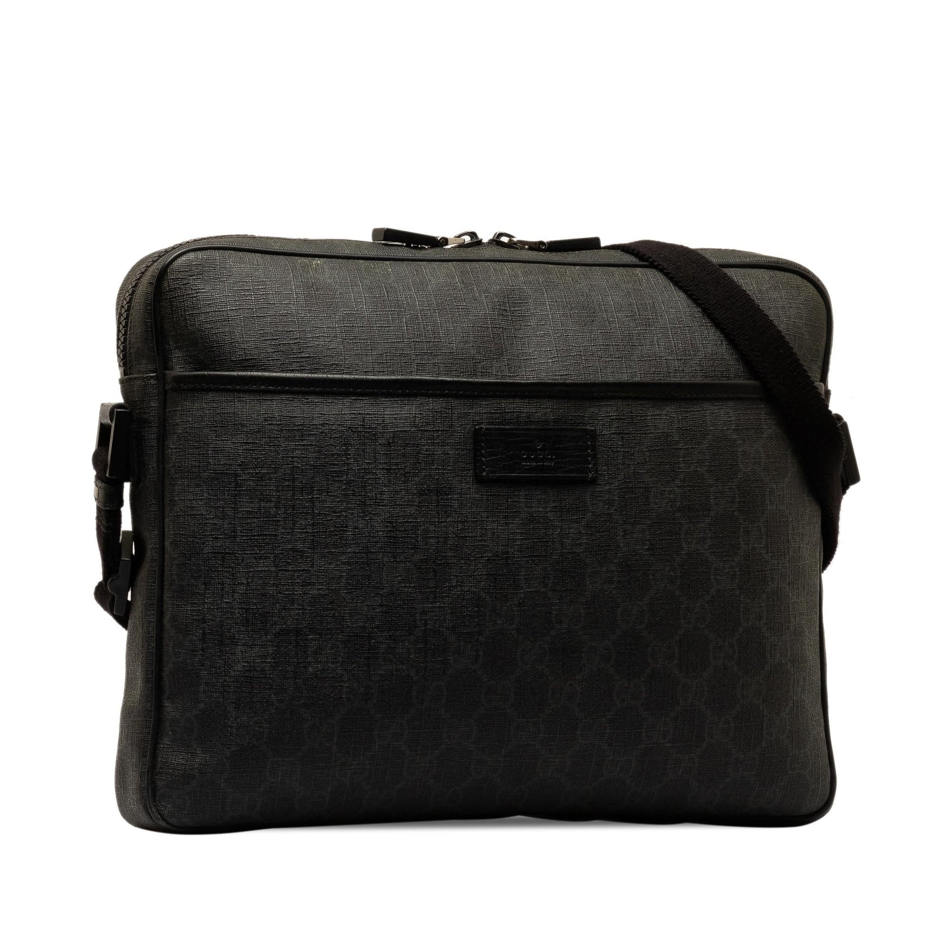 Gucci GG Supreme SHG-KnViiJ Canvas Calf Black Crossbody Bag