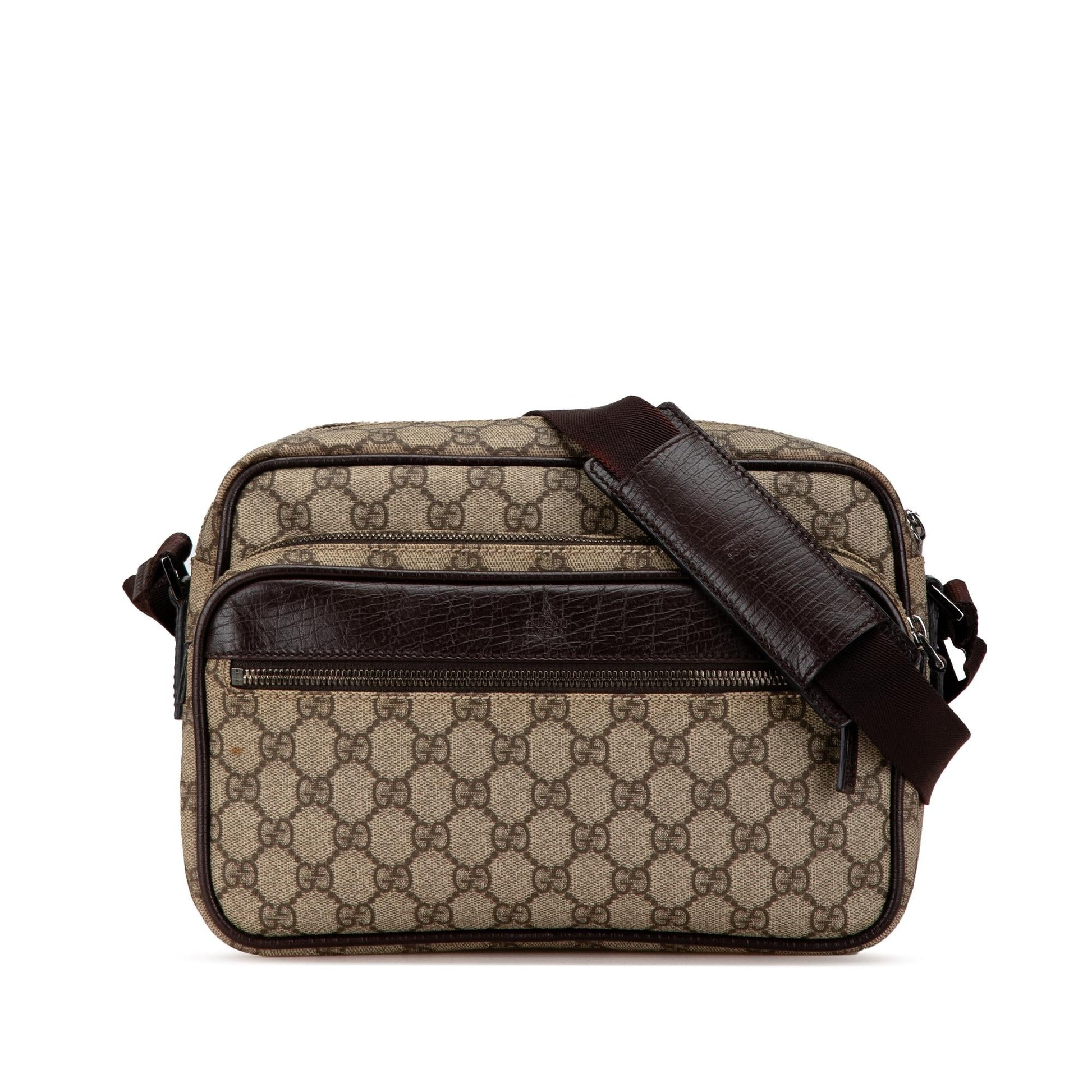 Gucci GG Supreme SHG-liEgwg Canvas Calf Brown Crossbody Bag
