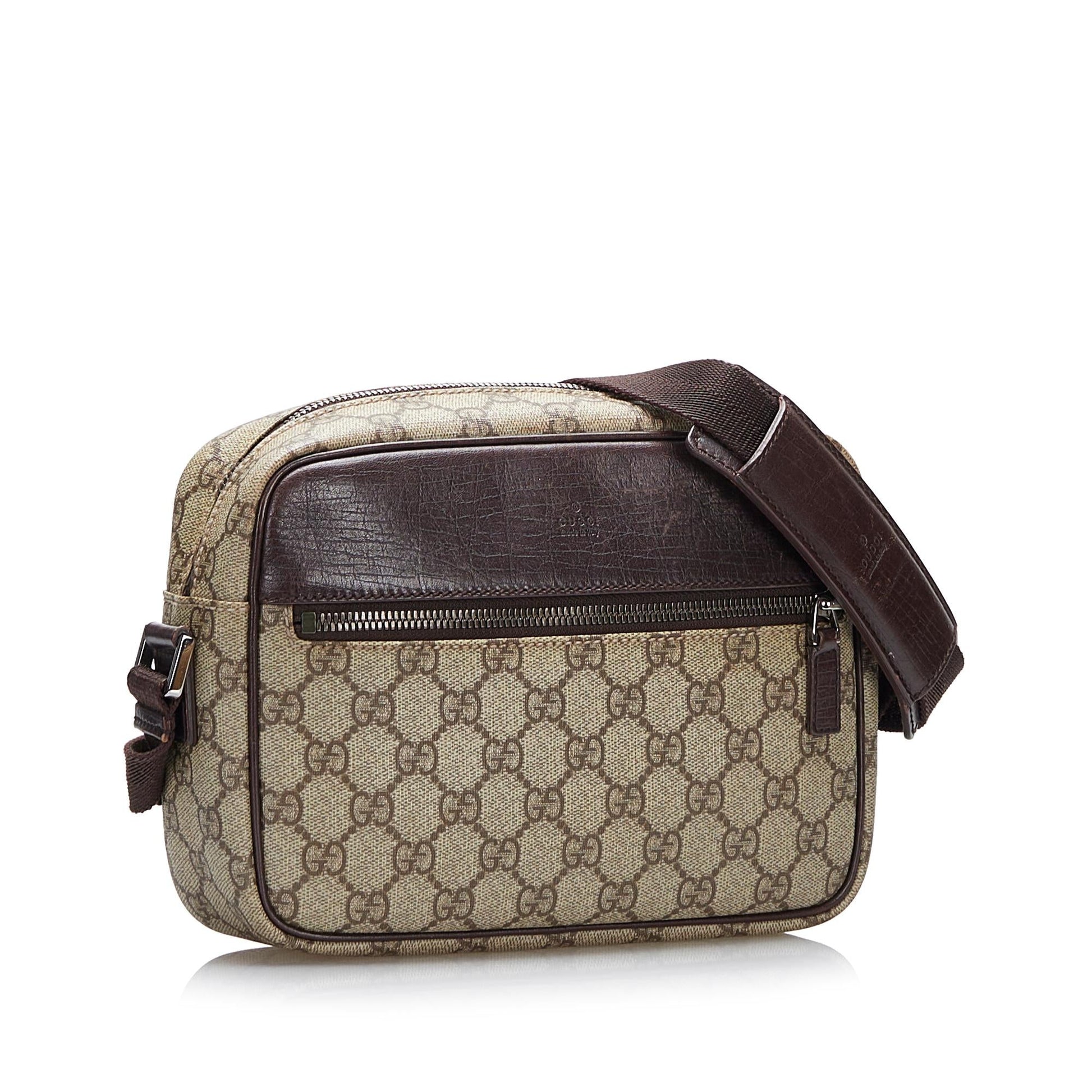 Gucci GG Supreme SHG Canvas Brown Crossbody Bag Crossbody Shg