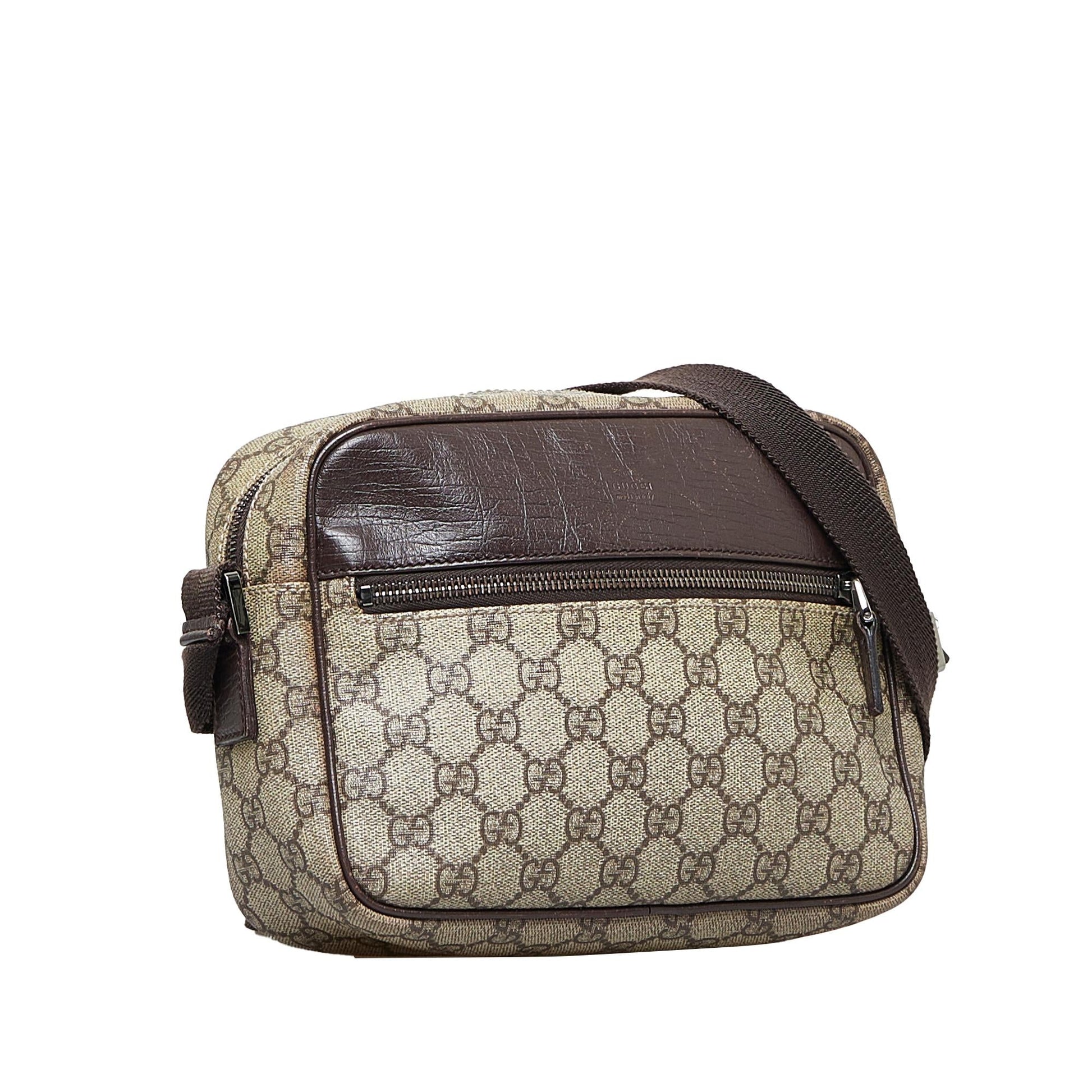 Gucci GG Supreme SHG-sPzoAV Canvas Brown Crossbody Bag