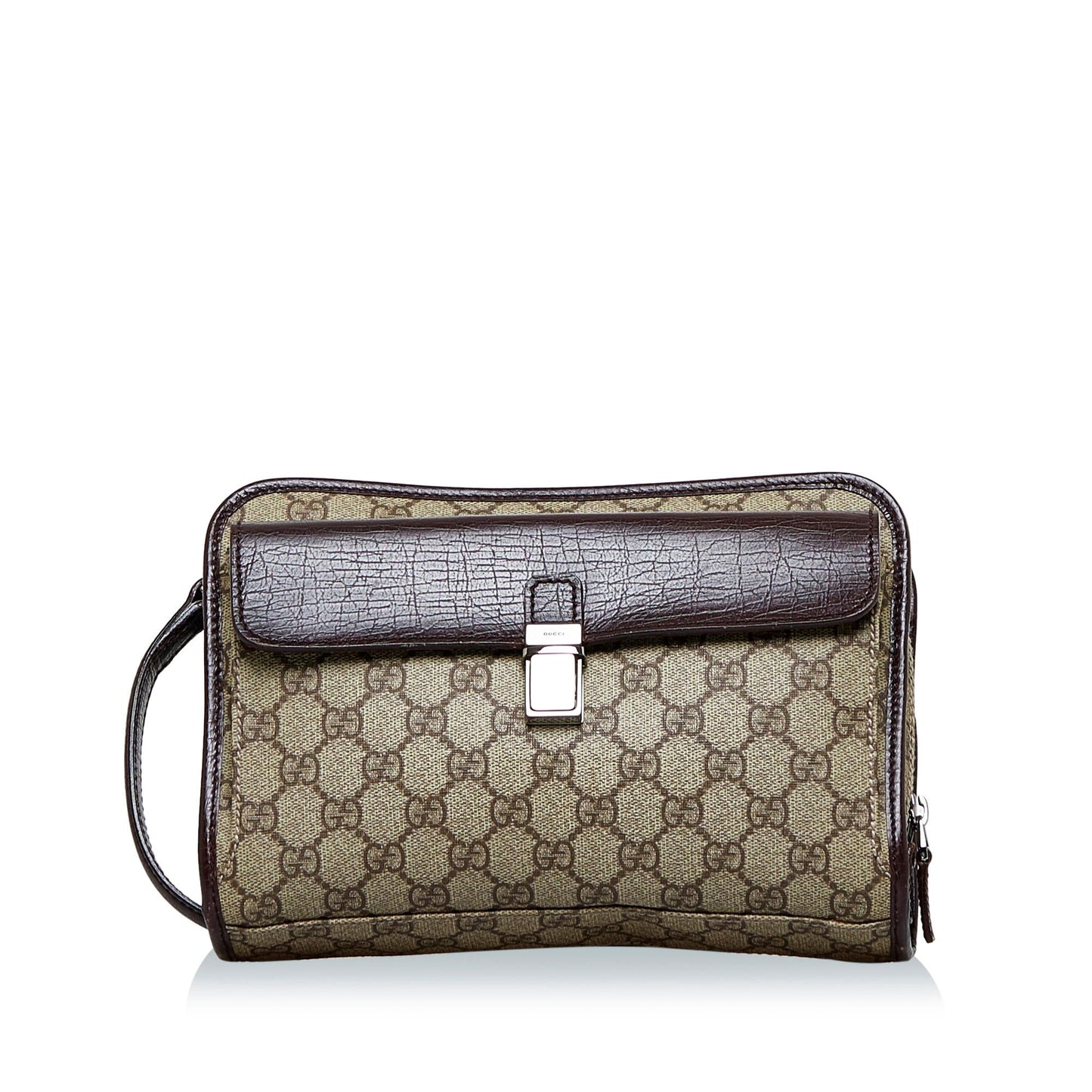 Gucci GG Supreme SHG-4nJmoA Canvas Calf Brown Crossbody Bag