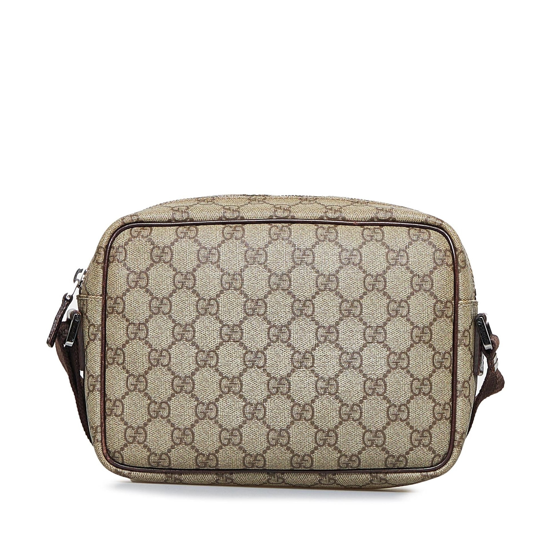 Gucci GG Supreme SHG-FQL0zL Canvas Calf Brown Crossbody Bag