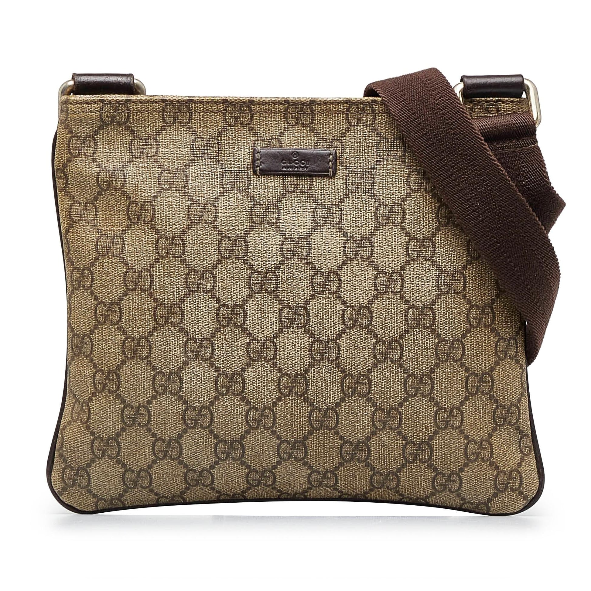 Gucci GG Supreme SHG-TjrCxp Canvas Brown Crossbody Bag