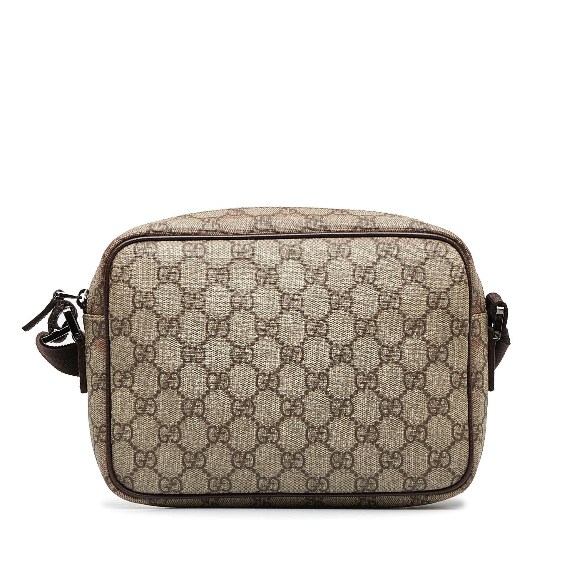 Gucci GG Supreme SHG-58rag1 Canvas Calf Brown Crossbody Bag
