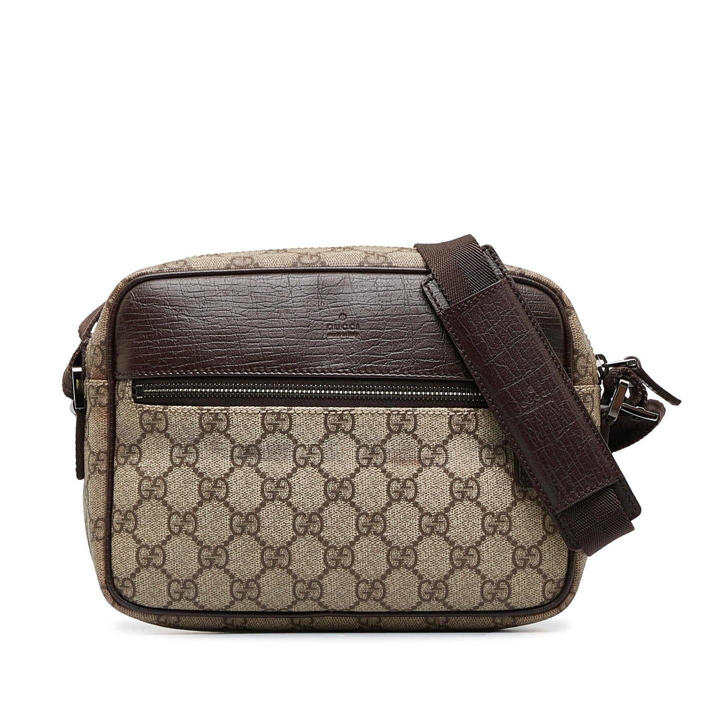 Gucci GG Supreme SHG-58rag1 Canvas Calf Brown Crossbody Bag