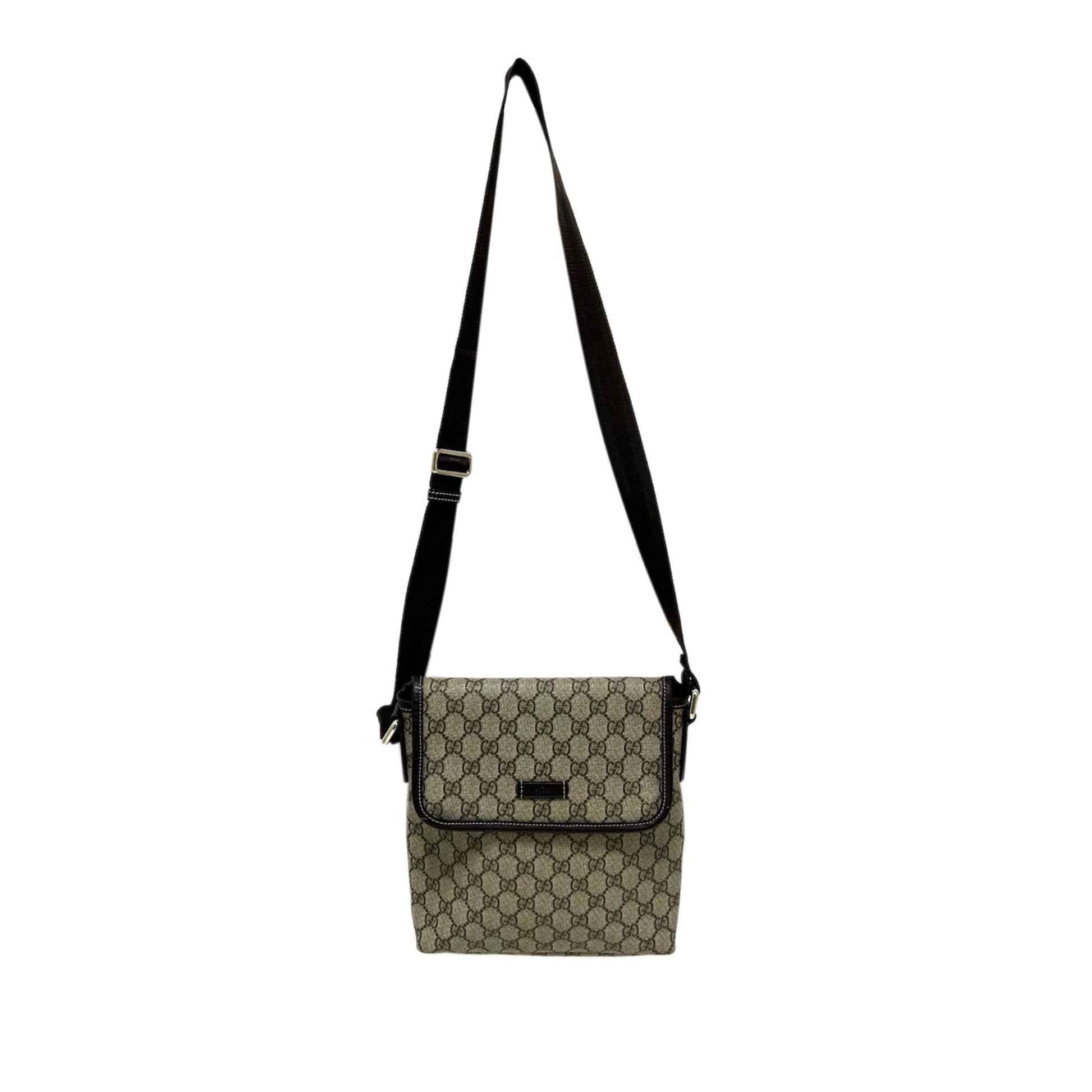 Gucci GG Supreme SHG-ylbS3r Canvas Brown Crossbody Bag