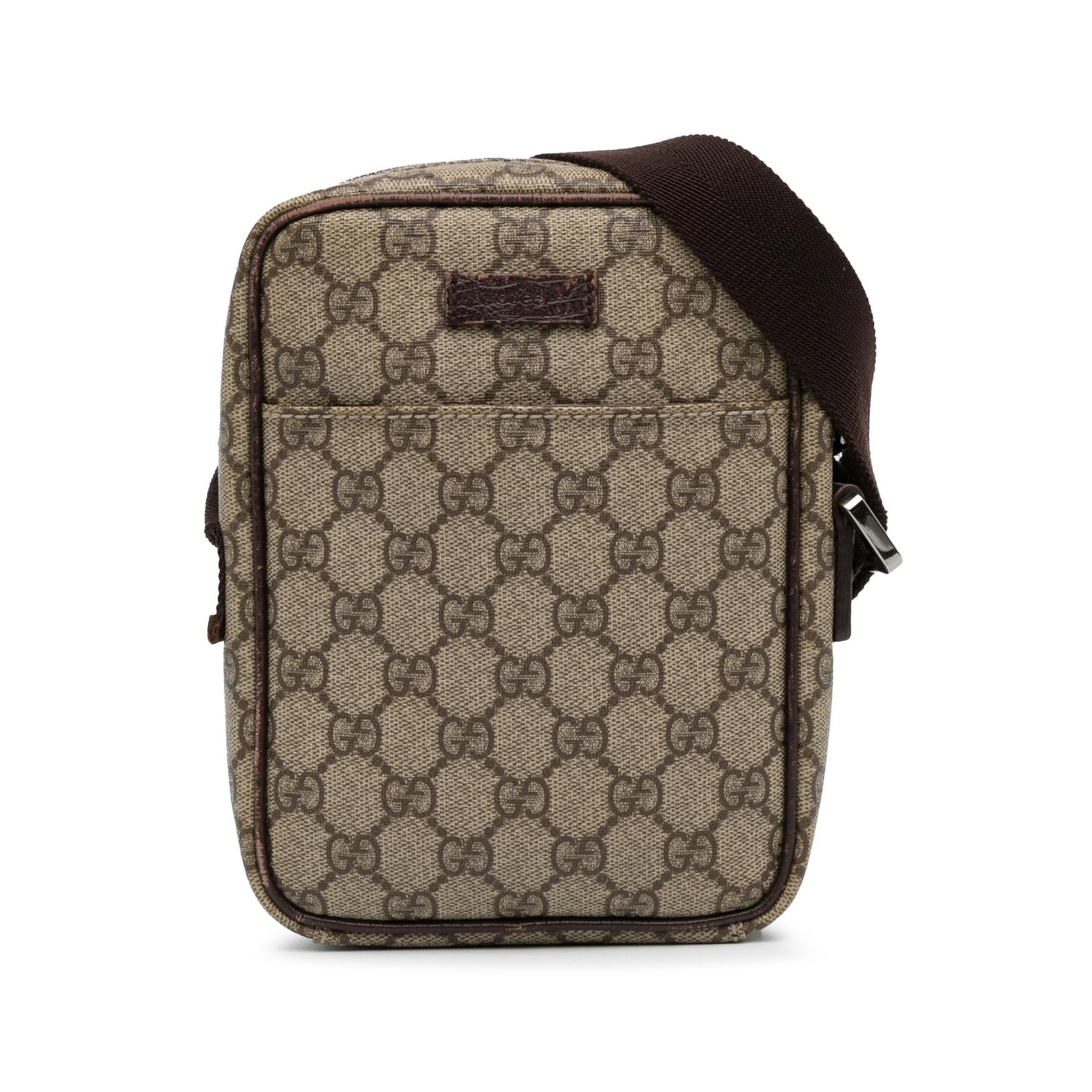Gucci GG Supreme SHG-gFuKzp Canvas Brown Crossbody Bag