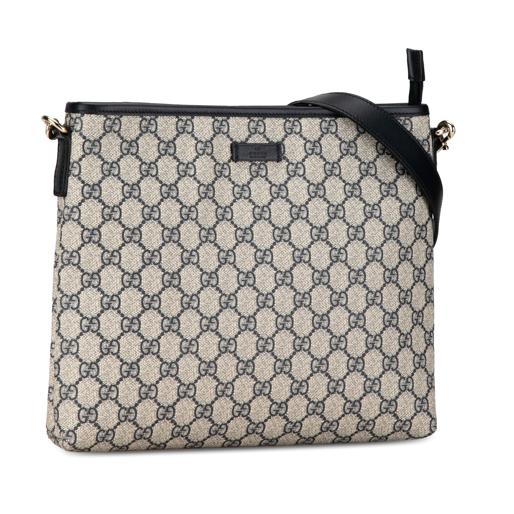 Gucci GG Supreme SHG-q4CPll Canvas Calf Brown Crossbody Bag