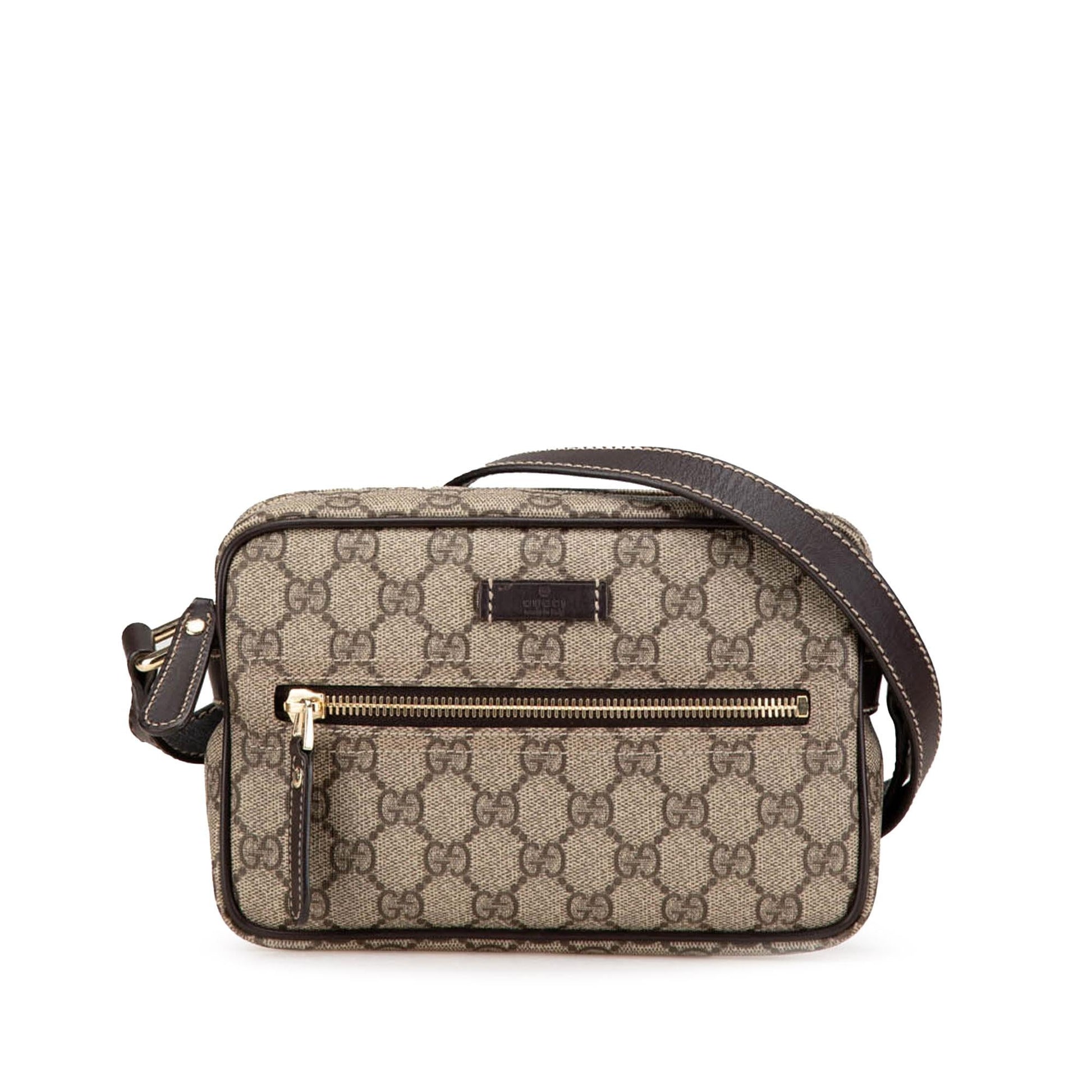 Gucci GG Supreme Canvas Calf Brown Crossbody Bag Crossbody 2