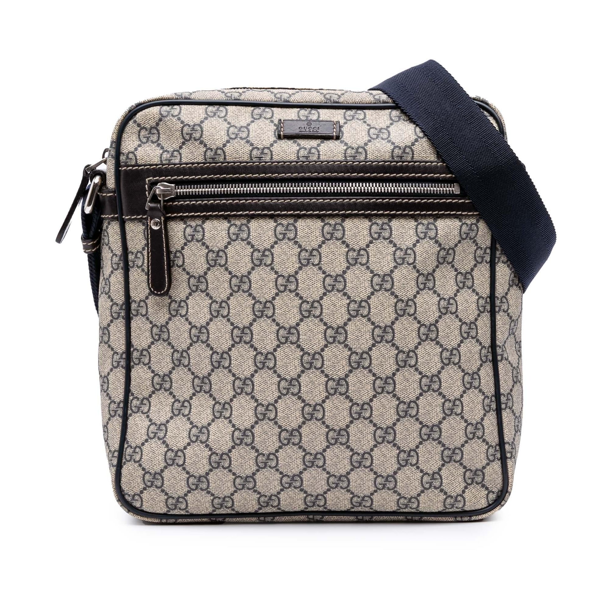 Gucci GG Supreme Canvas Calf Grey Crossbody Bag