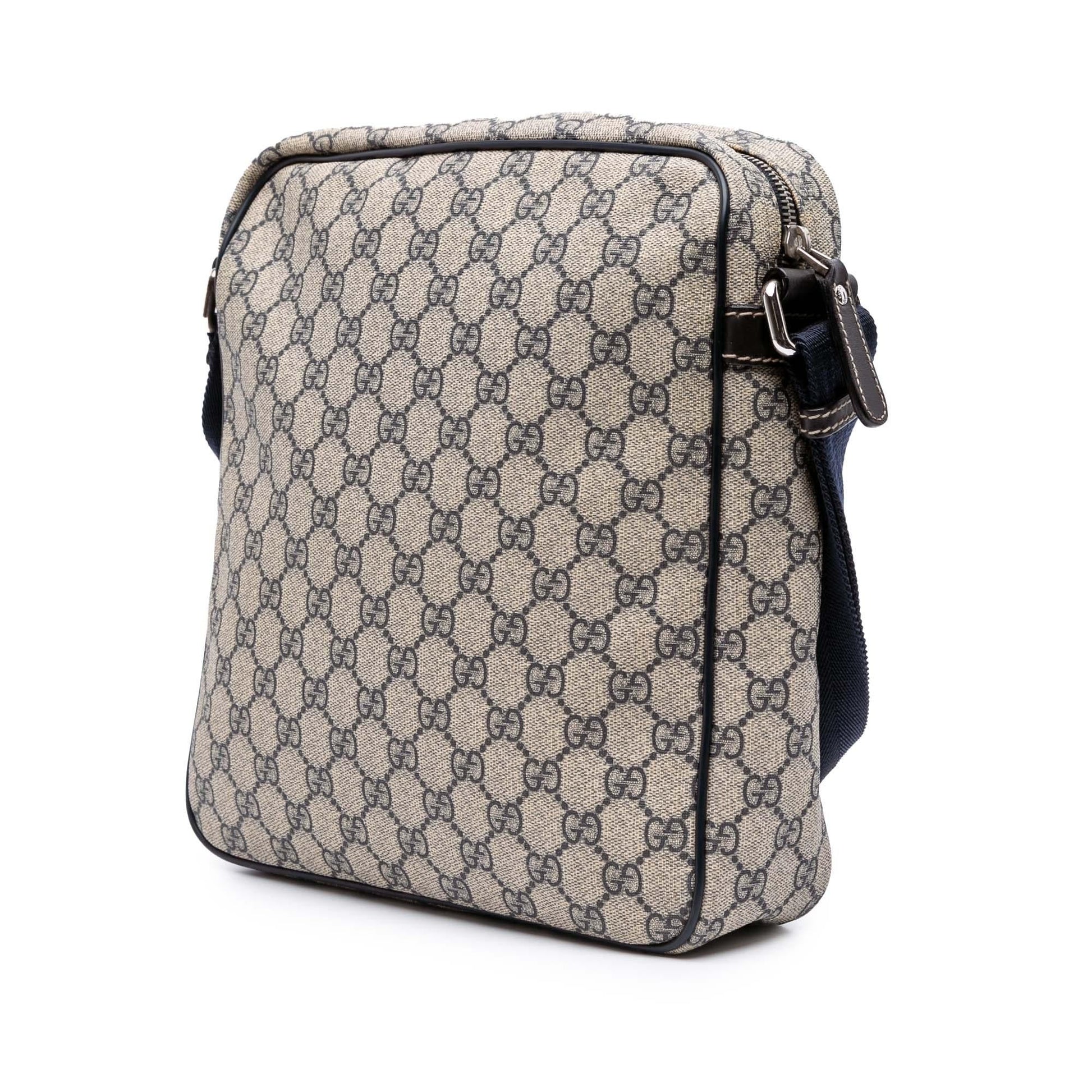 Gucci GG Supreme Canvas Calf Grey Crossbody Bag
