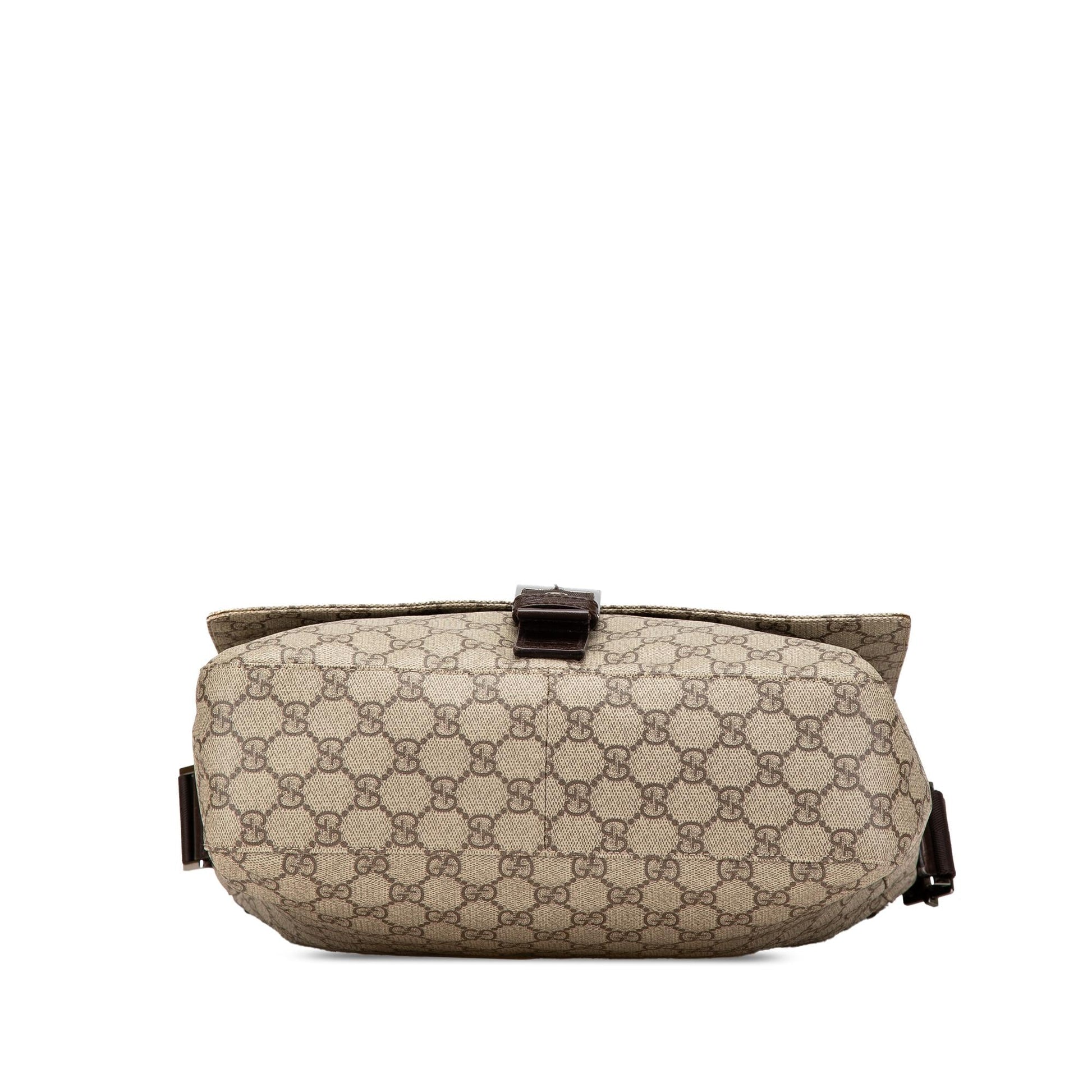 Gucci GG Supreme Canvas Calf Brown Crossbody Bag Crossbody 17