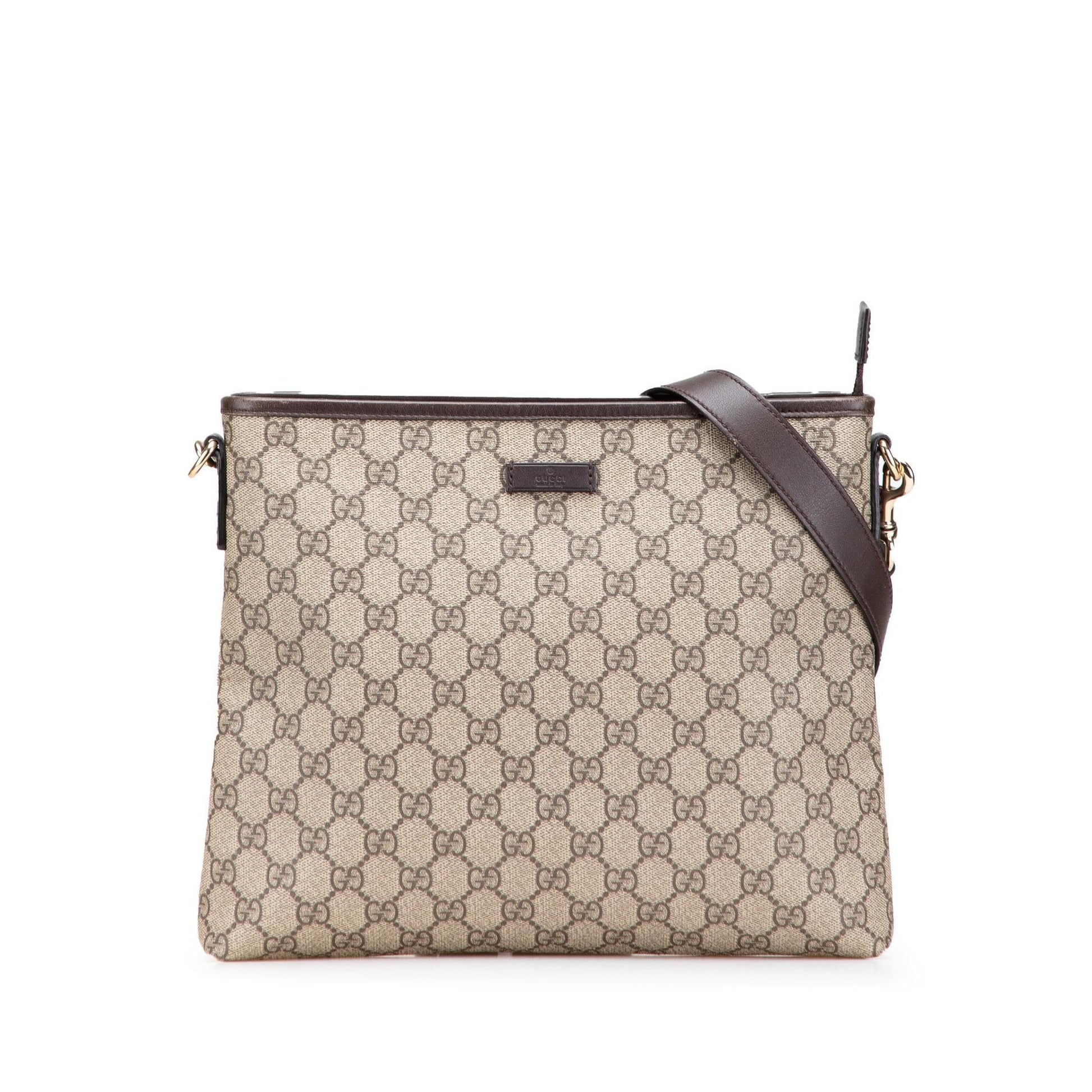 Gucci GG Supreme Canvas Calf Brown Crossbody Bag Crossbody 29