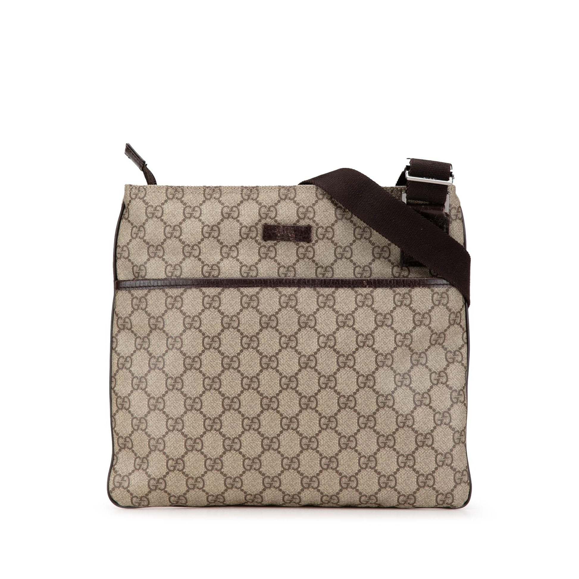 Gucci GG Supreme Canvas Calf Brown Crossbody Bag Crossbody 30