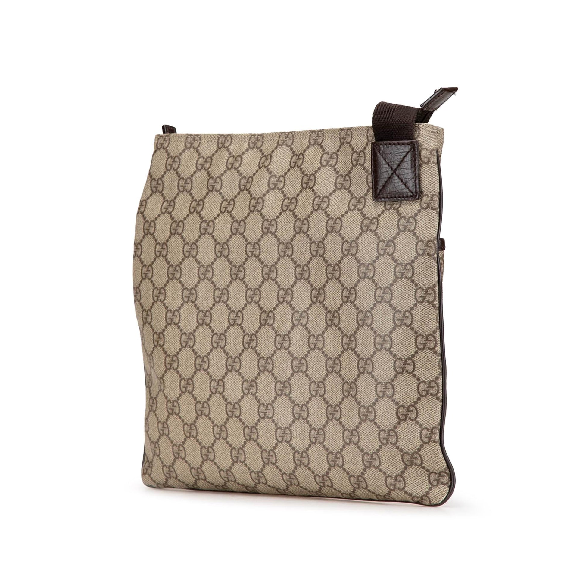 Gucci GG Supreme Canvas Calf Brown Crossbody Bag Crossbody 30