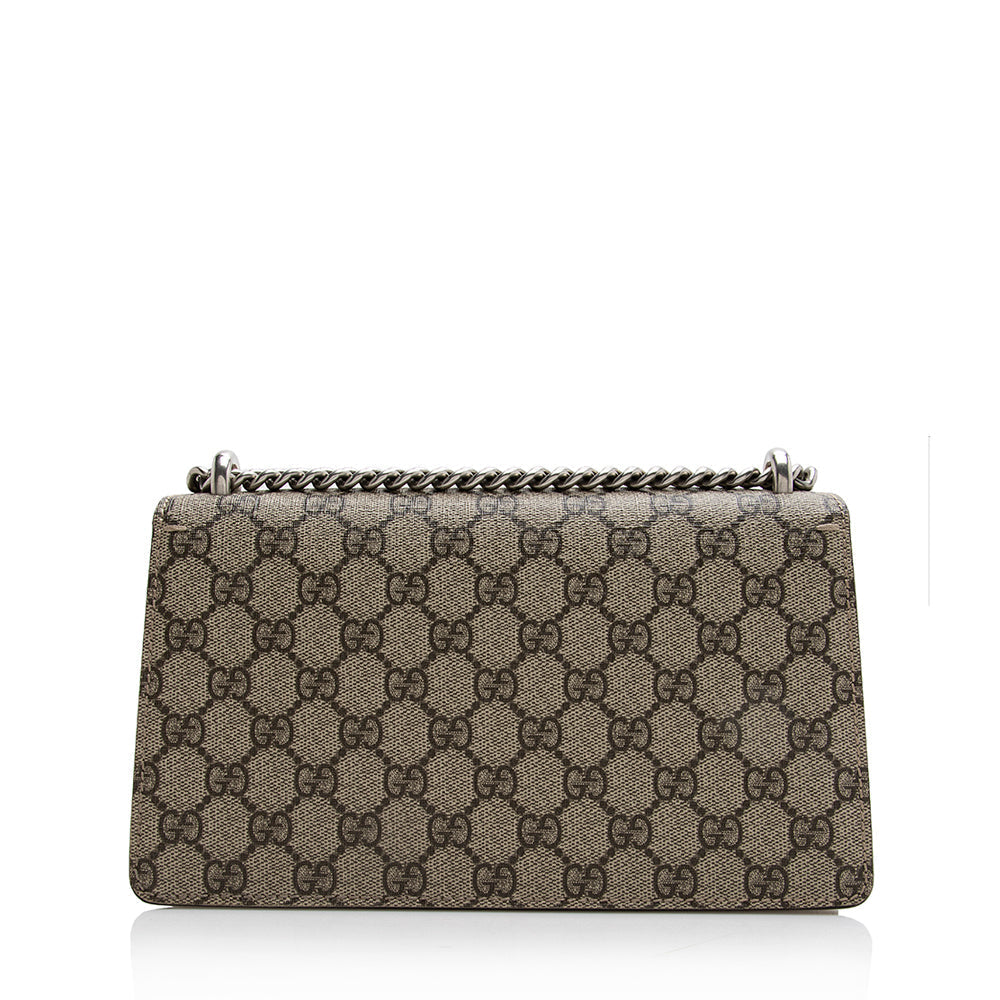 Gucci GG Supreme Crystal Dionysus SHF Canvas Suede Brown Beige Crossbody Bag