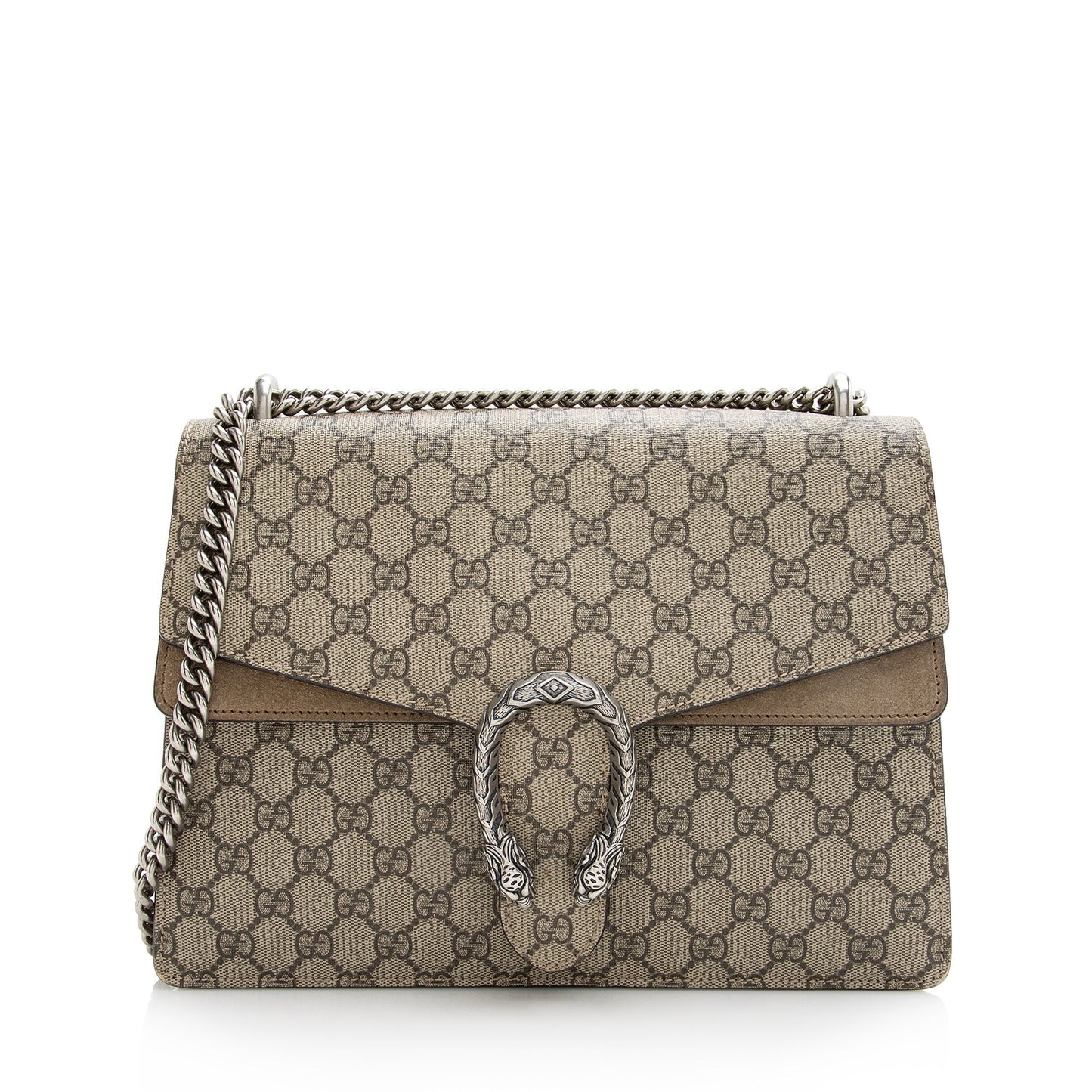 Gucci GG Supreme Dionysus SHF Canvas Suede Brown Beige Shoulder Bag Bag Shf