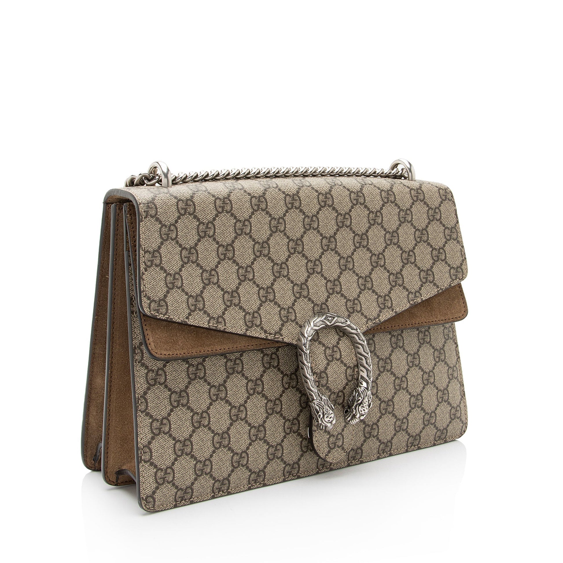Gucci GG Supreme Dionysus SHF-MaHPZO Canvas Suede Brown Beige Shoulder Bag