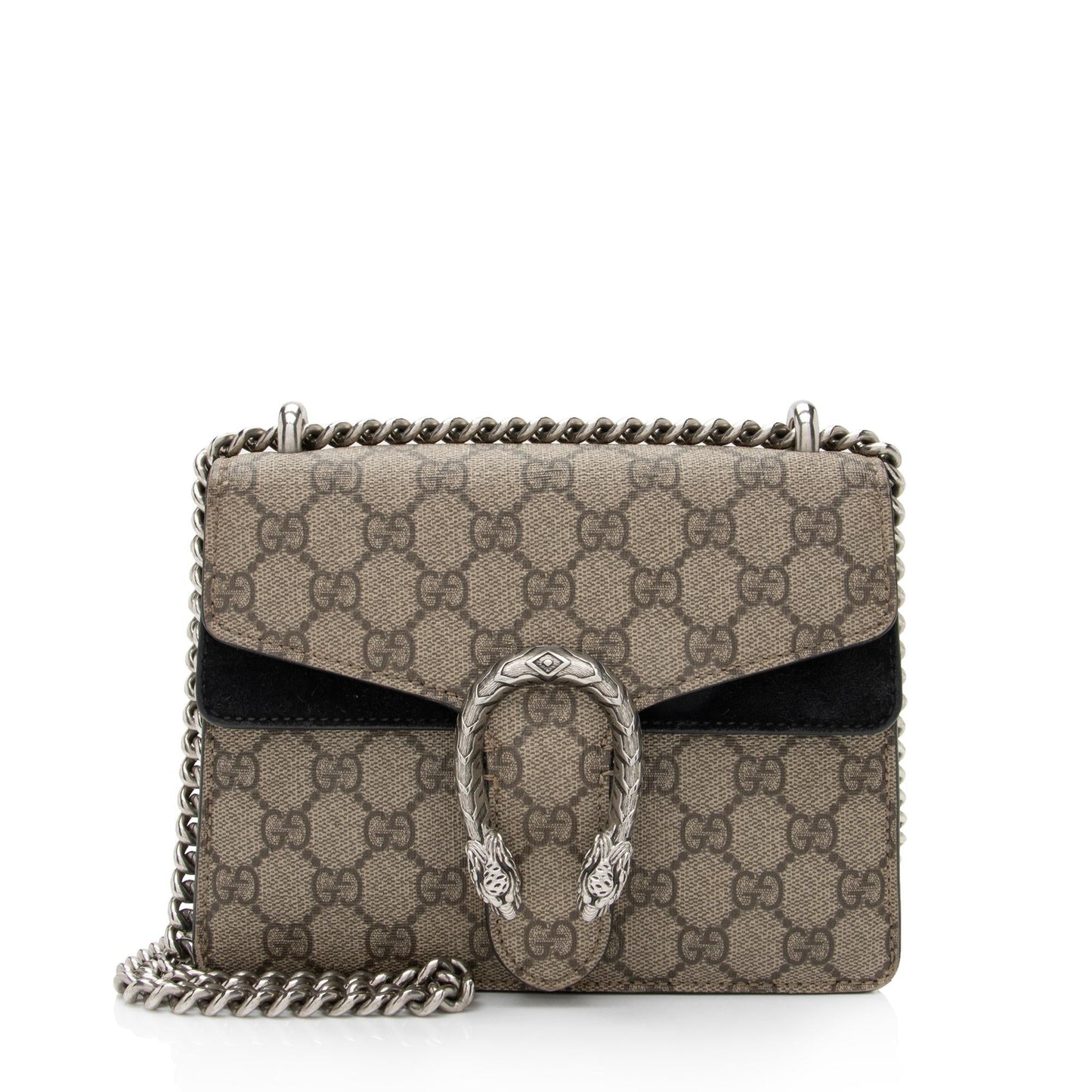 Gucci GG Supreme Dionysus SHF-NgiNGX Canvas Suede Black Beige Crossbody Bag