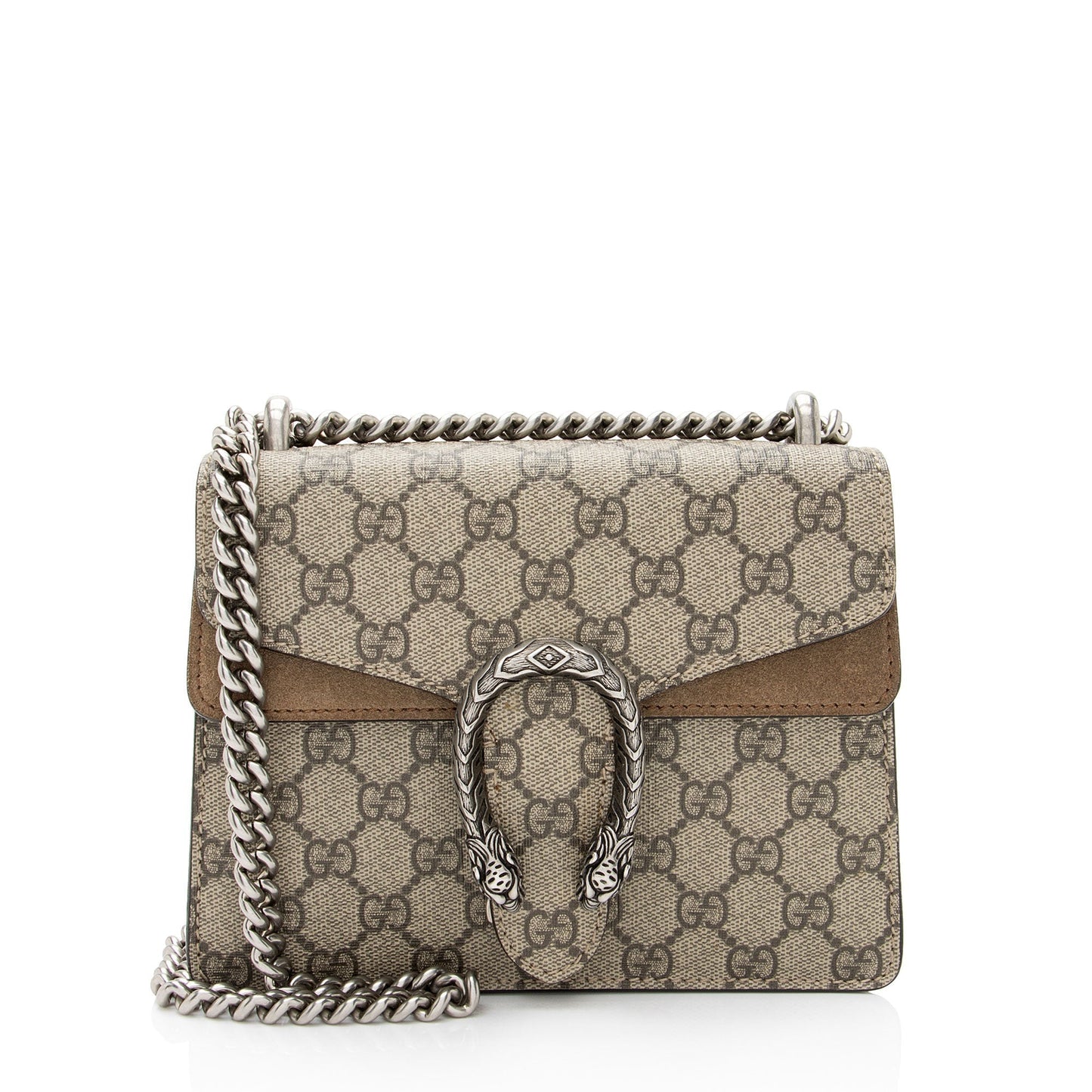 Gucci GG Supreme Dionysus SHF-LmnpfL Canvas Suede Beige Mini Crossbody Bag