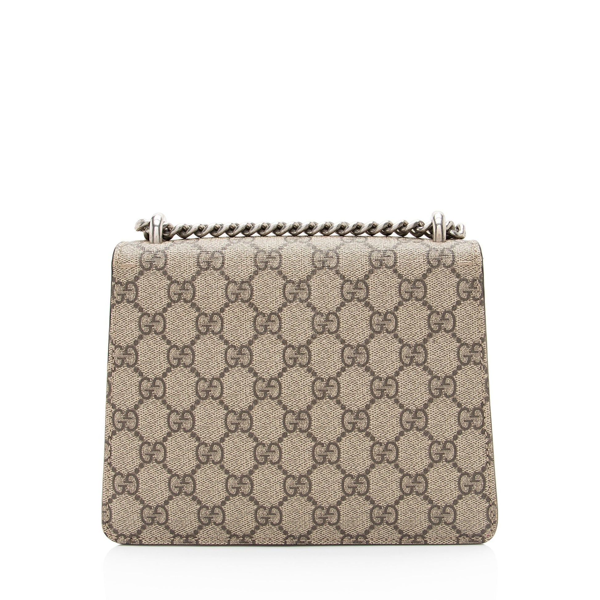 Gucci GG Supreme Dionysus Canvas Suede Brown Beige Crossbody Bag