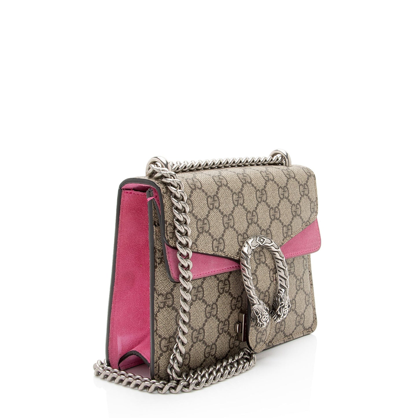 Gucci GG Supreme Dionysus Canvas Suede Brown Beige Crossbody Bag