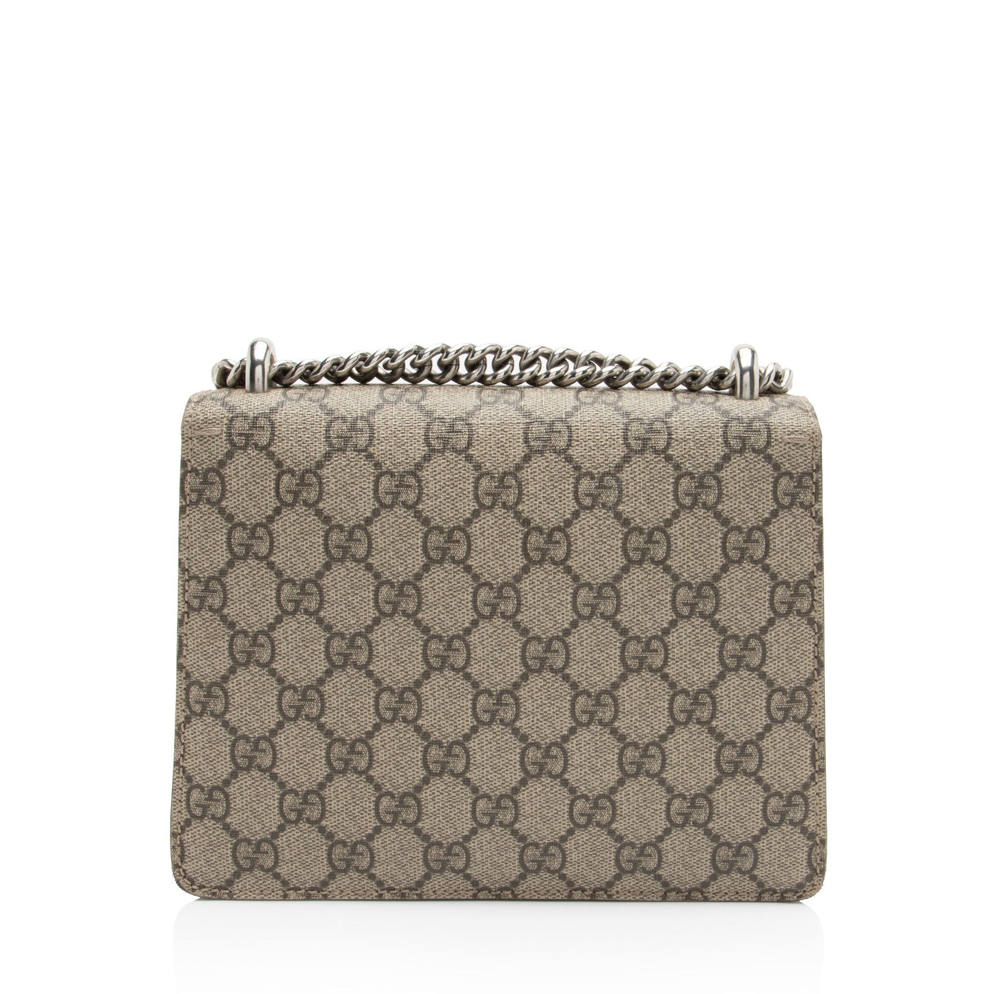 Gucci GG Supreme Dionysus Canvas Suede Brown Beige Crossbody Bag Mini Bag
