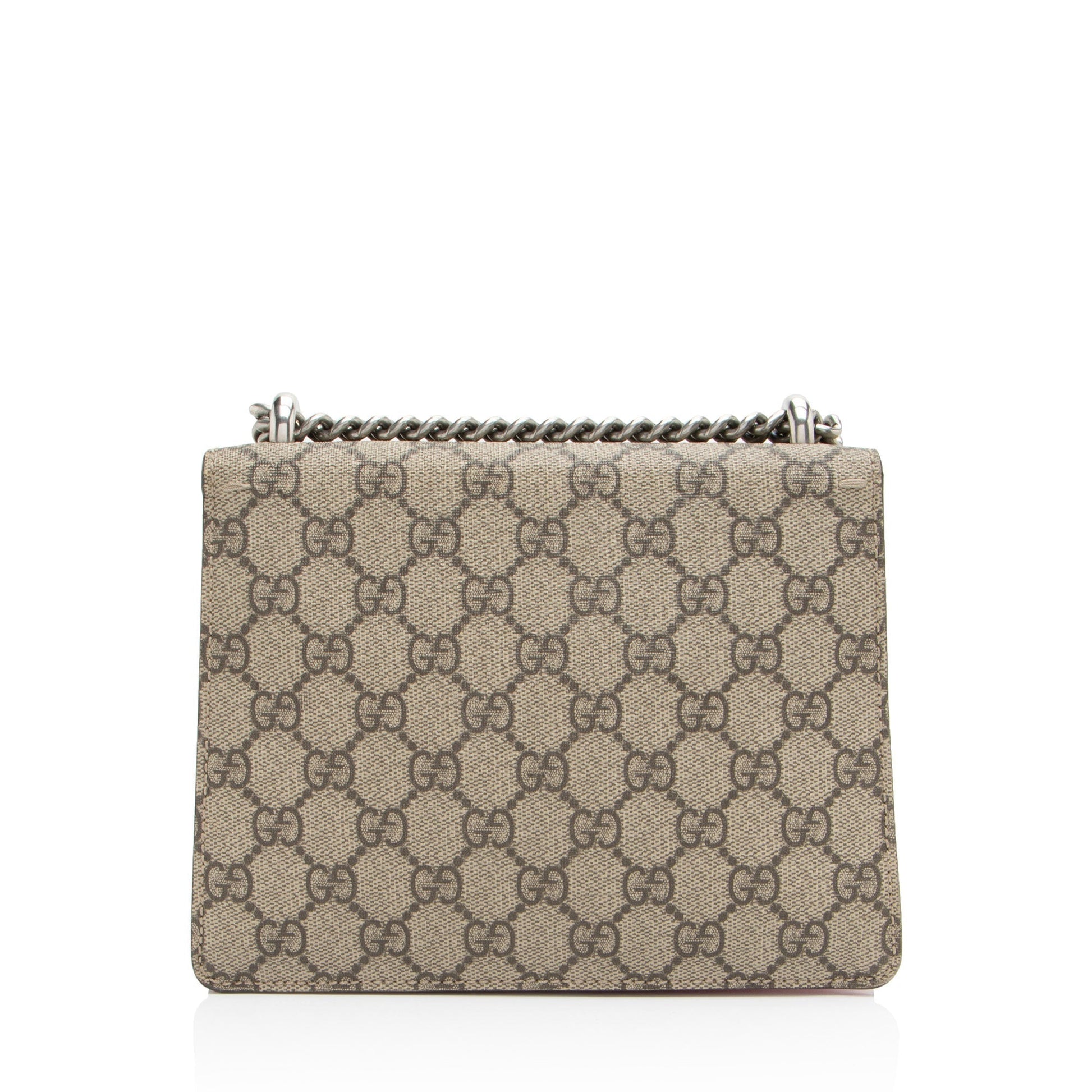 Gucci GG Supreme Dionysus Canvas Suede Beige Pink Crossbody Bag