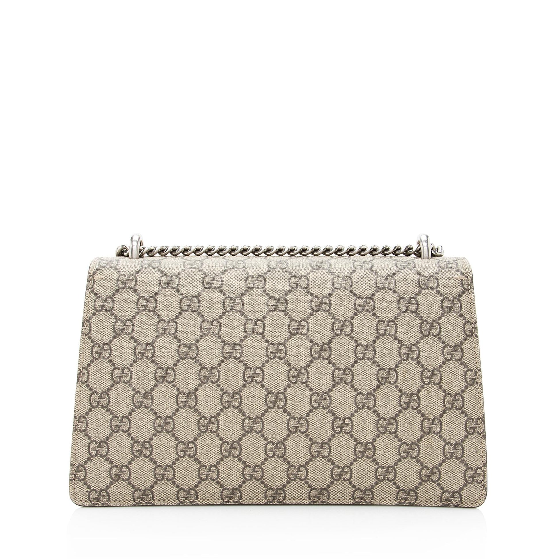 Gucci GG Supreme Dionysus SHF Canvas Suede Brown Beige Shoulder Bag