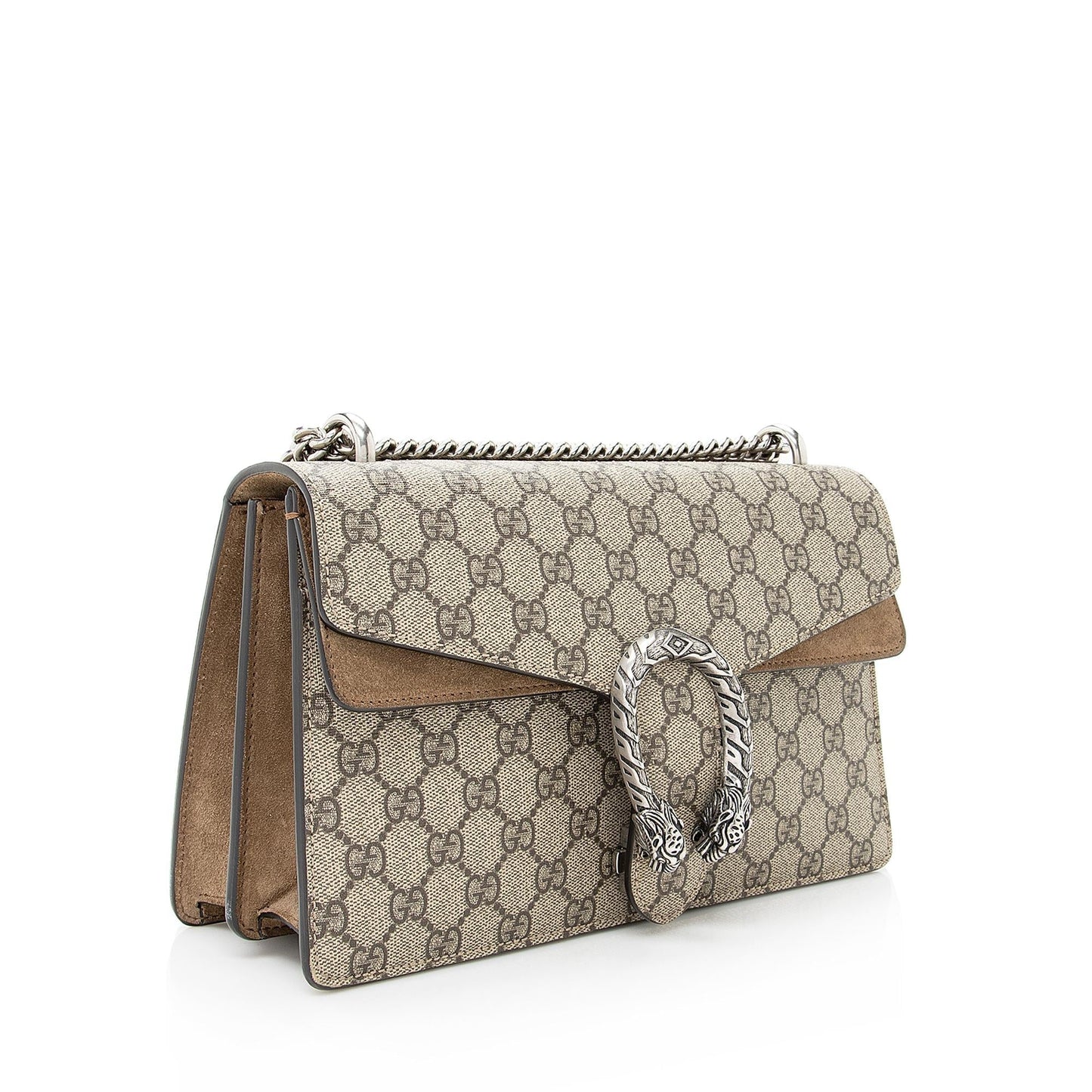 Gucci GG Supreme Dionysus SHF Canvas Suede Brown Beige Shoulder Bag