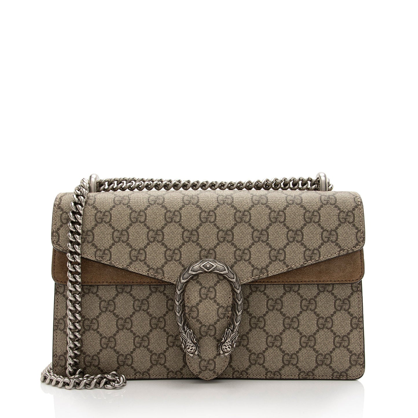Gucci GG Supreme Dionysus SHF-C f7C Canvas Suede Beige Small Shoulder Bag