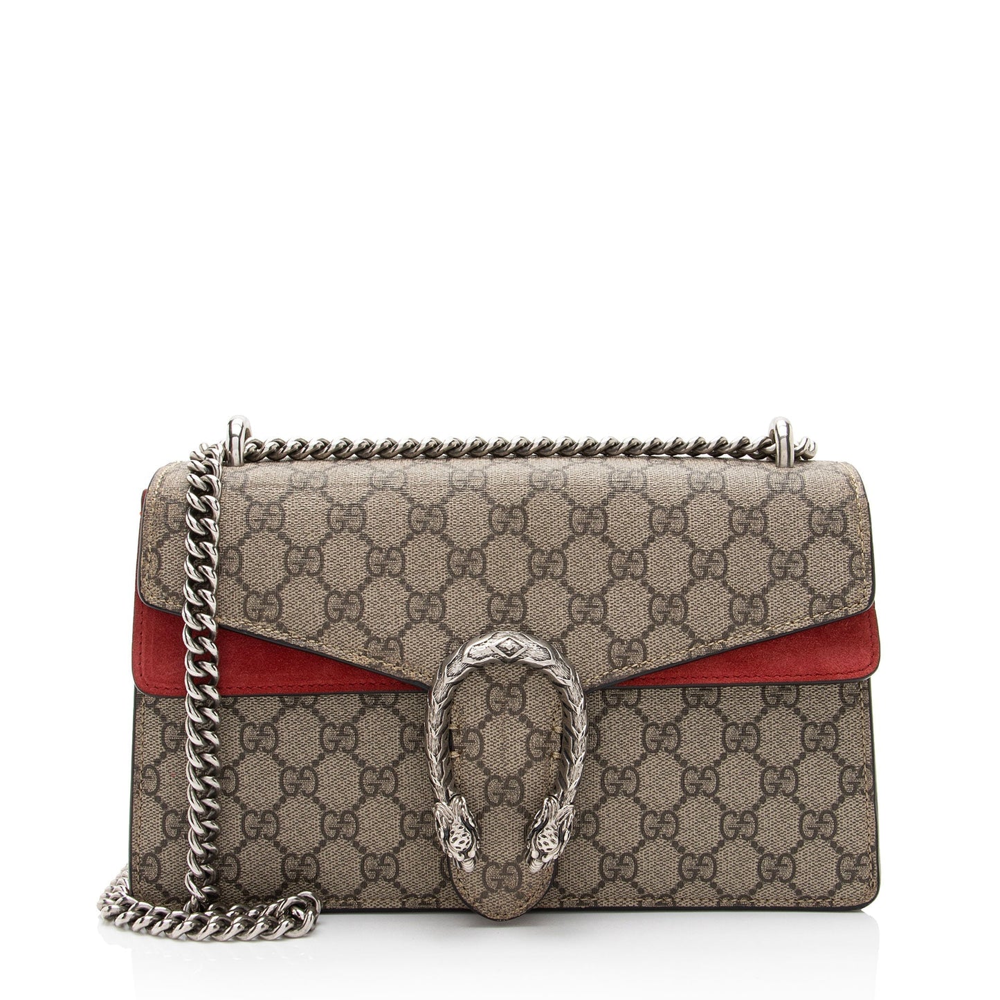 Gucci GG Supreme Dionysus SHF-pcVfH1 Canvas Suede Beige Red Shoulder Bag