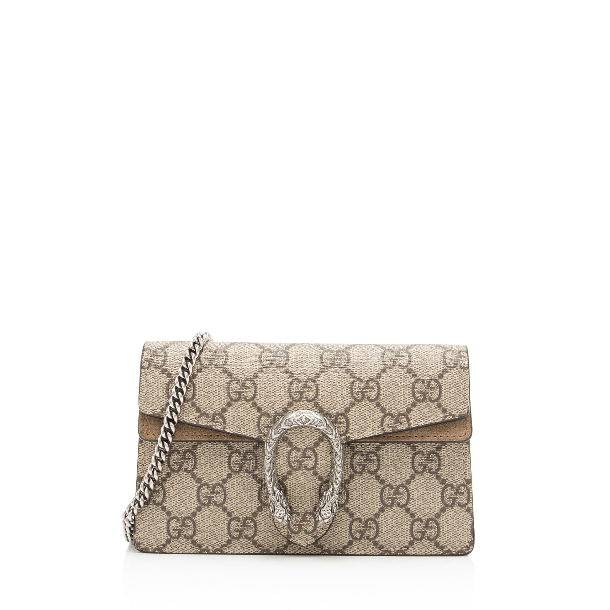Gucci GG Supreme Dionysus Super SHF Canvas Suede Brown Beige Crossbody Bag