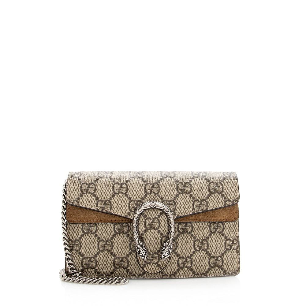 Gucci GG Supreme Dionysus Super SHF-TSRLWP Canvas Suede Brown Mini Crossbody Bag