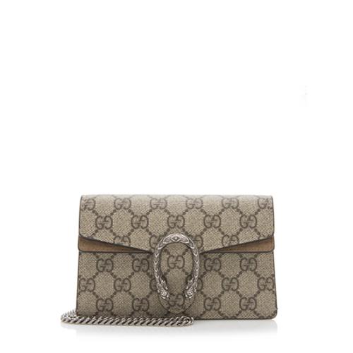Gucci GG Supreme Dionysus Super SHF-dkDI65 Canvas Suede Brown Mini Crossbody Bag