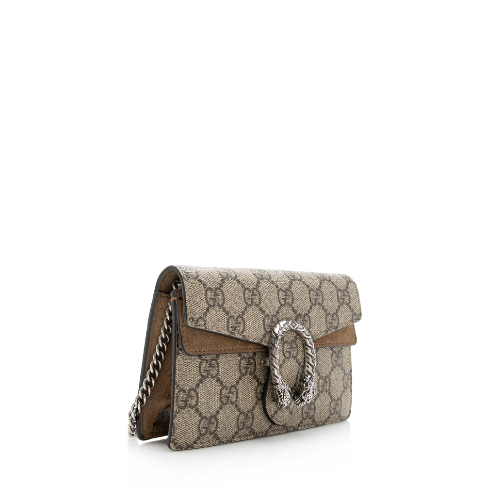 Gucci GG Supreme Dionysus Super SHF-dkDI65 Canvas Suede Brown Mini Crossbody Bag