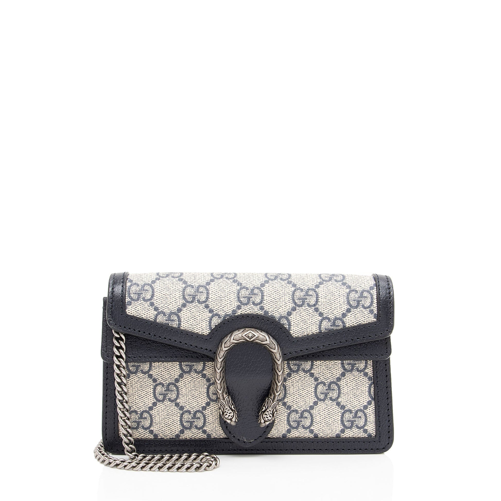 Gucci GG Supreme Dionysus Super SHF-2RwGm5 Leather Canvas Beige Blue Crossbody Bag