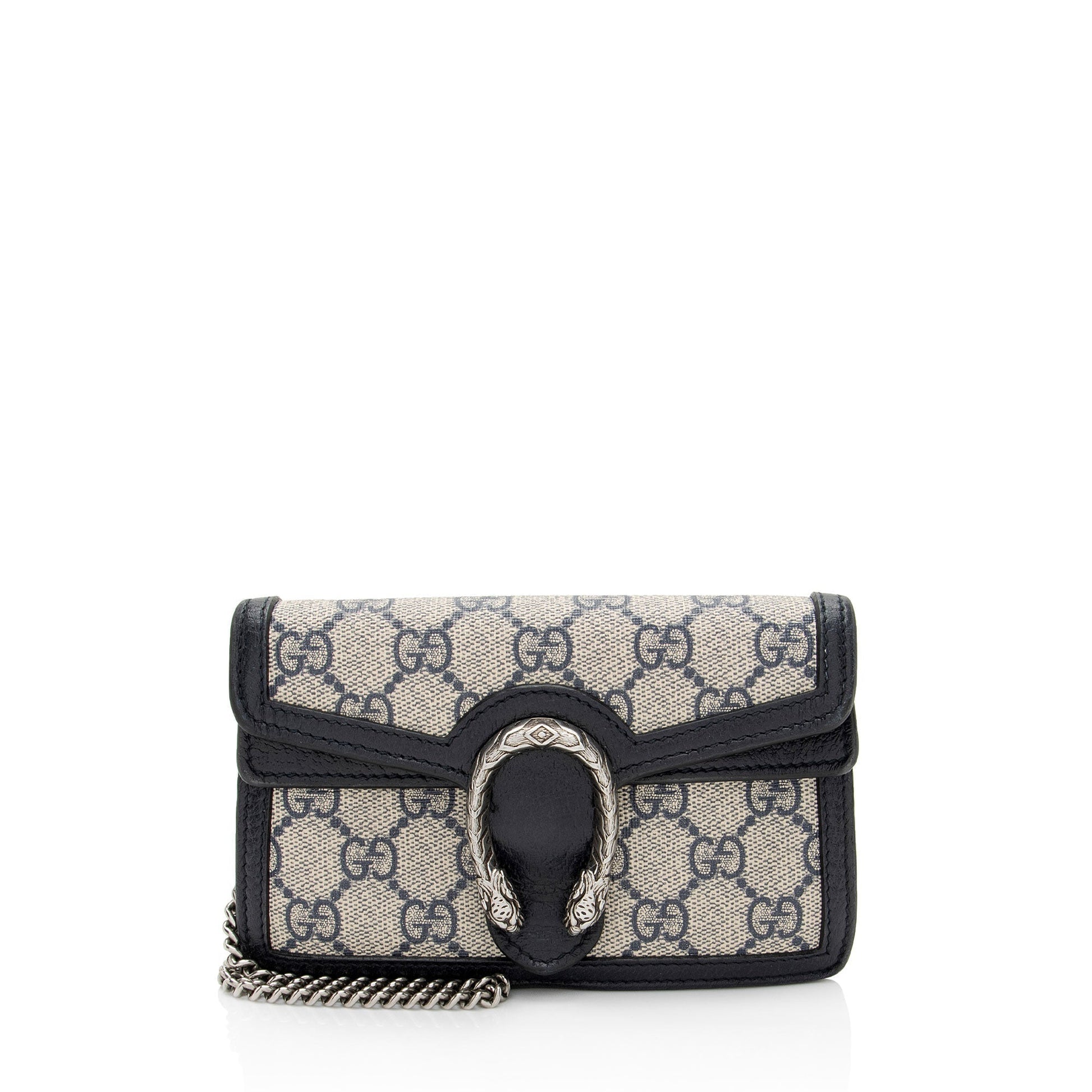 Gucci GG Supreme Dionysus Super Leather Canvas Beige Blue Crossbody Bag