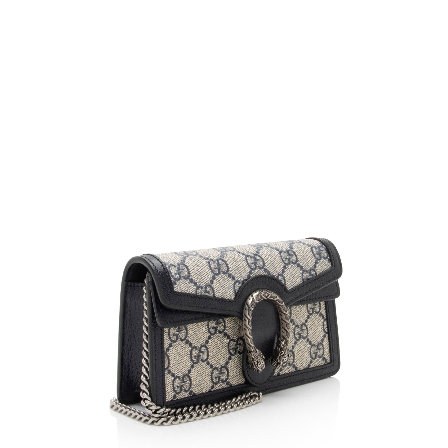 Gucci GG Supreme Dionysus Super SHF-c0B6hR Leather Canvas Beige Blue Crossbody Bag