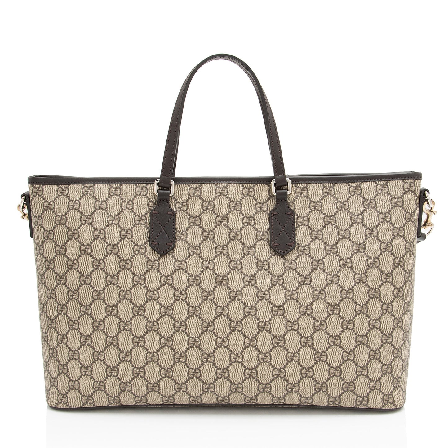 Gucci GG Supreme Eden SHF-WiH7py Leather Canvas Brown Beige Tote Bag