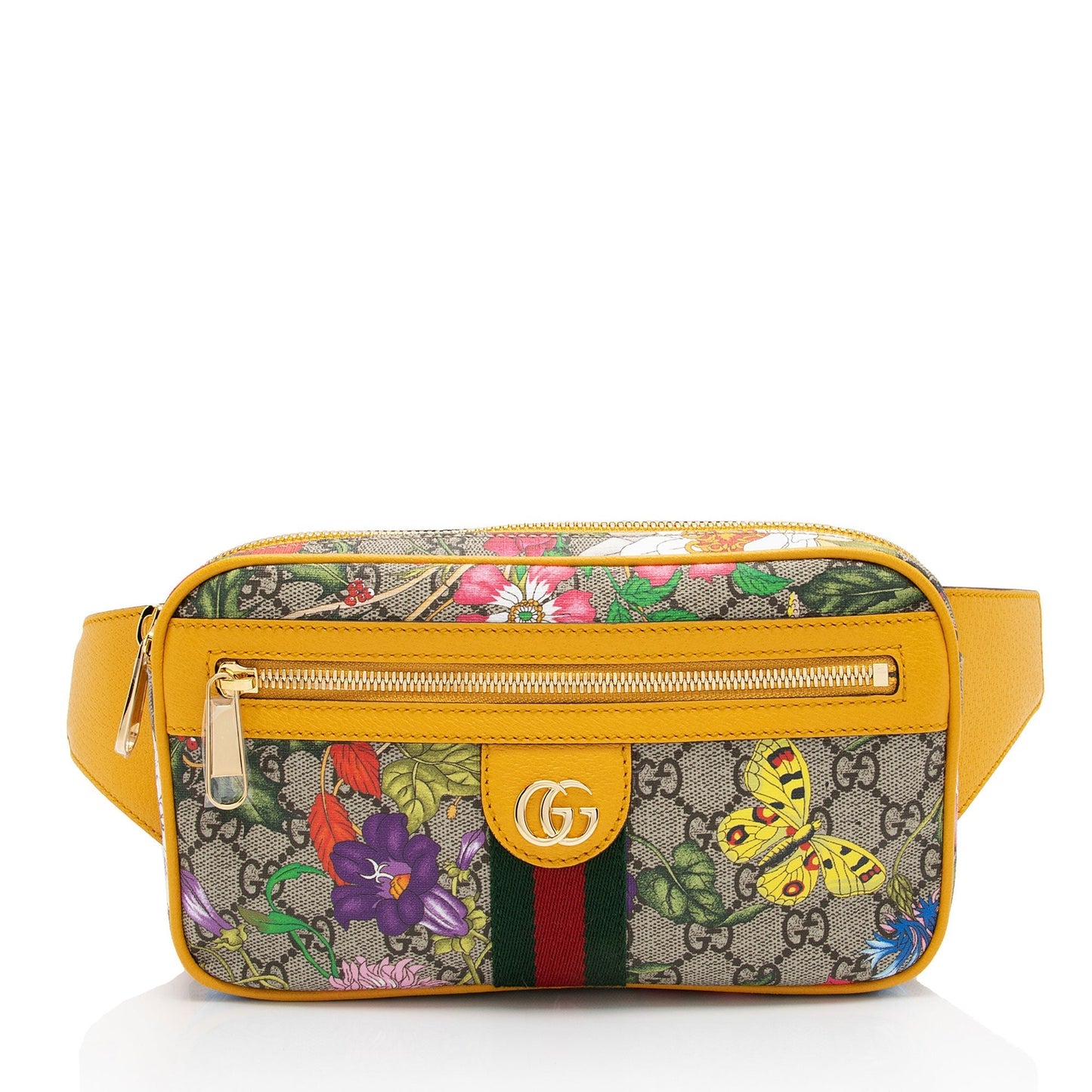 Gucci GG Supreme Flora Ophidia Belt Leather Canvas Nylon Beige Accessory Shf Ljmwhh