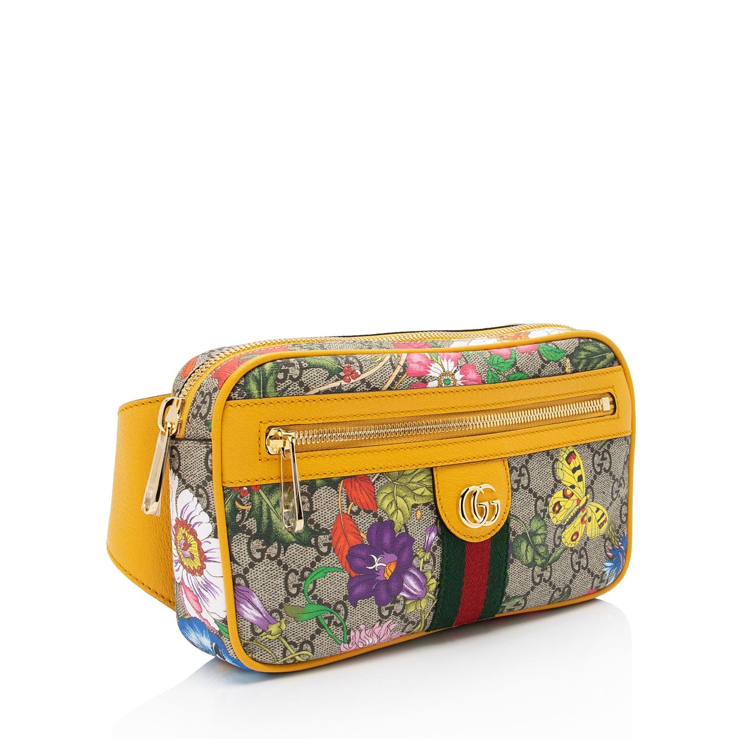Gucci GG Supreme Flora Ophidia Belt Leather Canvas Nylon Beige Accessory Shf Ljmwhh