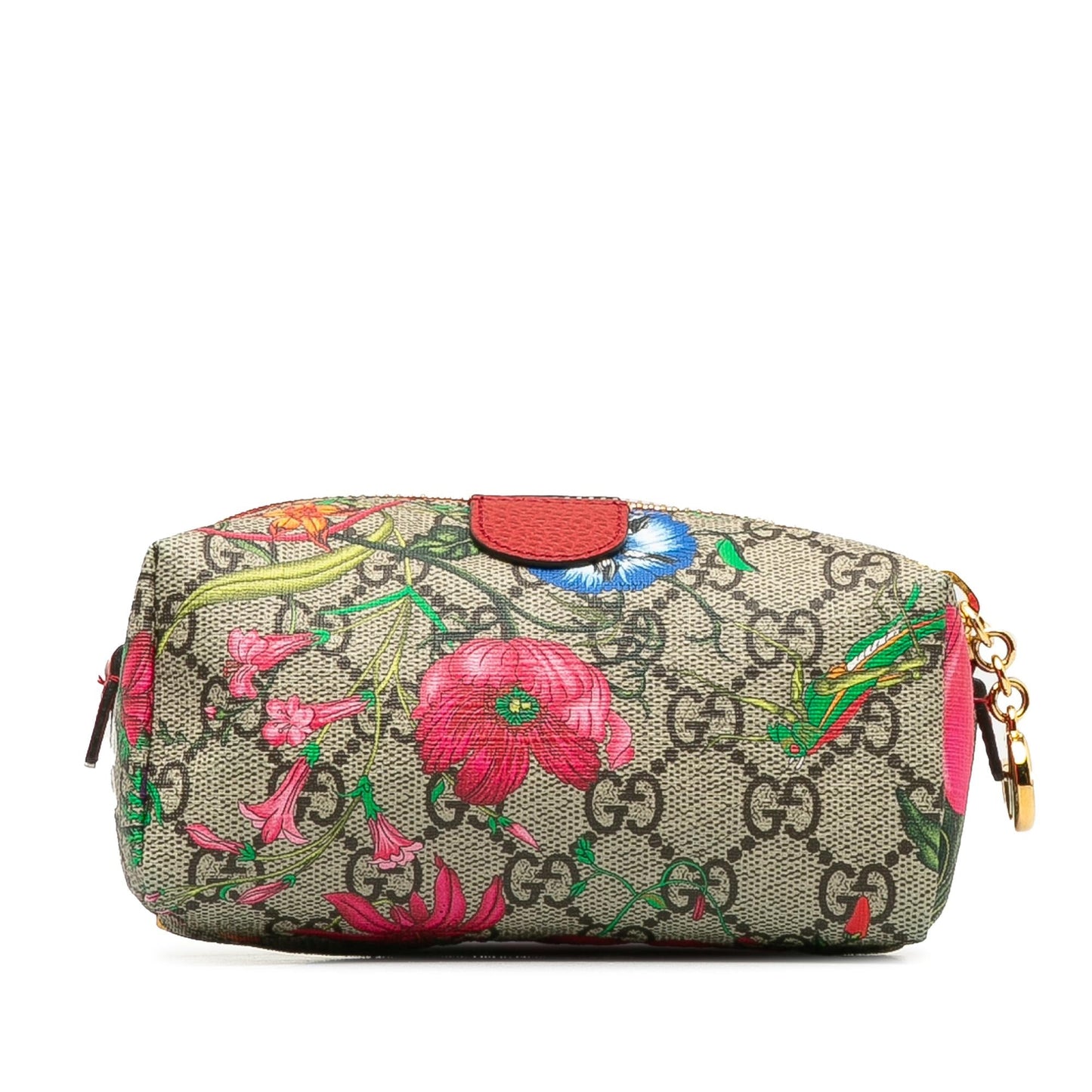 Gucci GG Supreme Flora Ophidia Cosmetic Canvas Brown Handbag