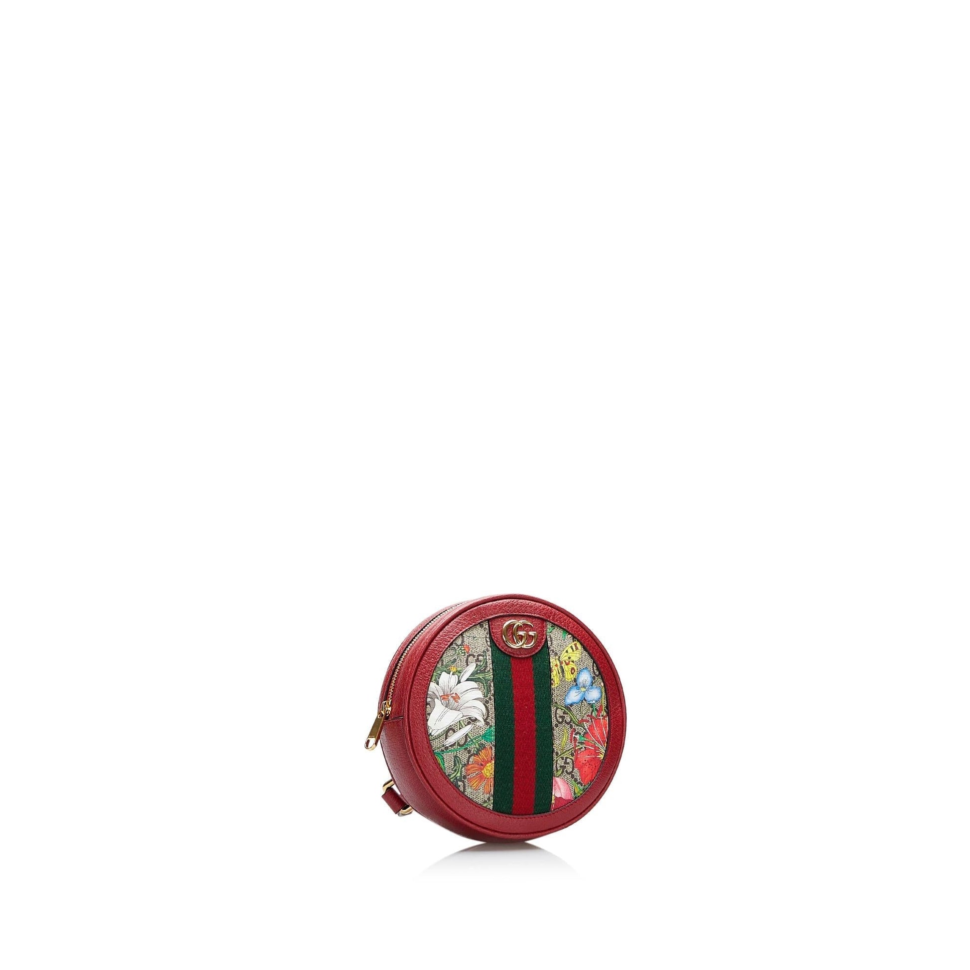 Gucci GG Supreme Flora Ophidia Round Canvas Red Backpack Shg Sa7Zlw