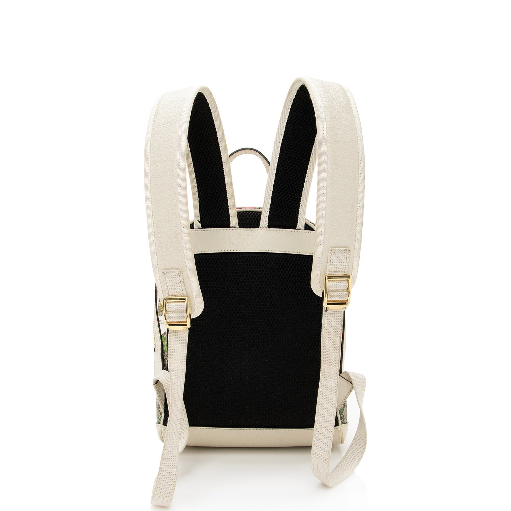Gucci GG Supreme Flora Ophidia Backpack Leather Canvas Nylon Beige Shoulder Bag