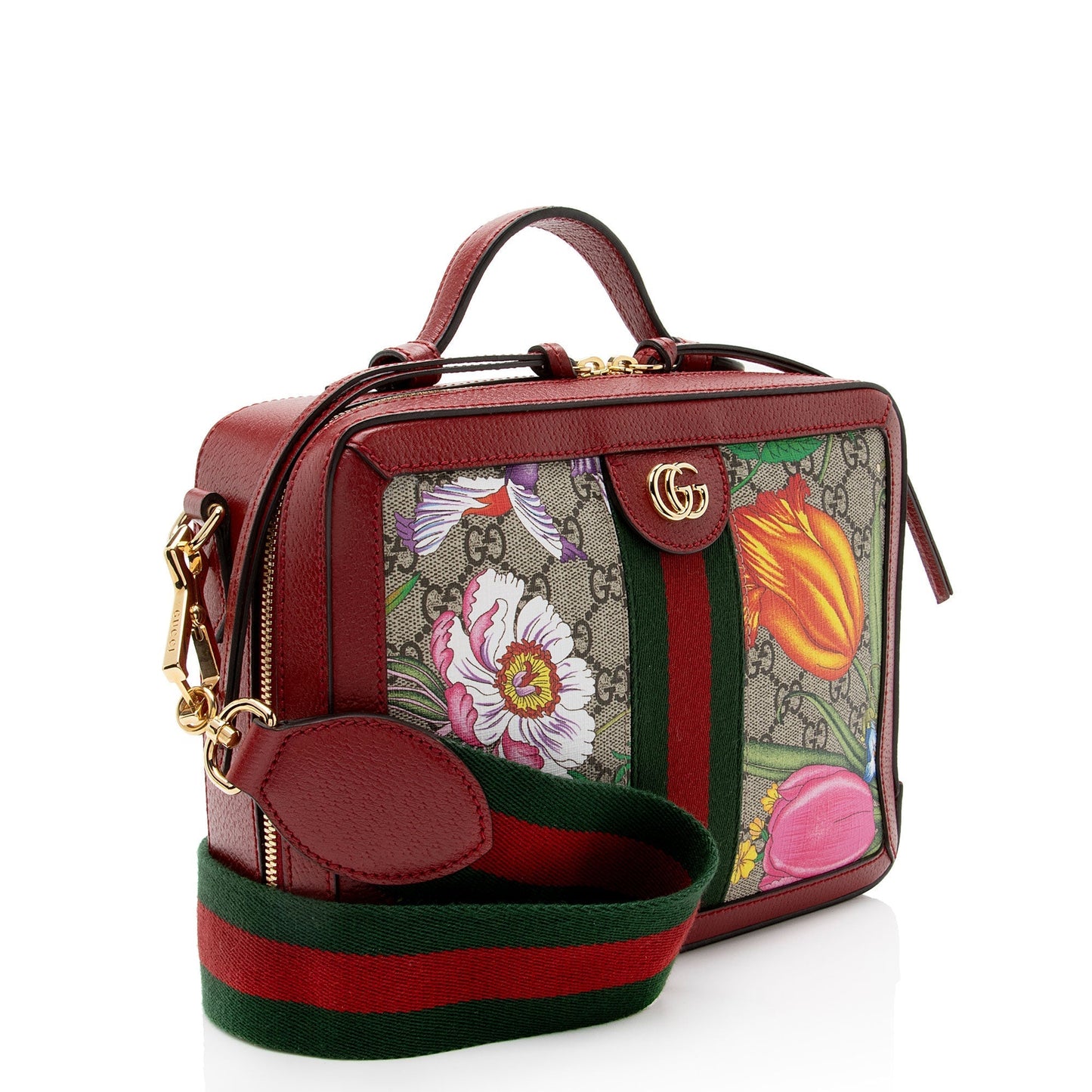 Gucci GG Supreme Flora Ophidia Small Top Handle Crossbody Bag